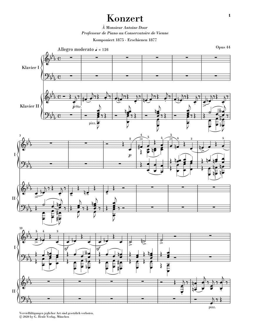 Piano Concerto No. 4 in C Minor, Op. 44 - sample page 1