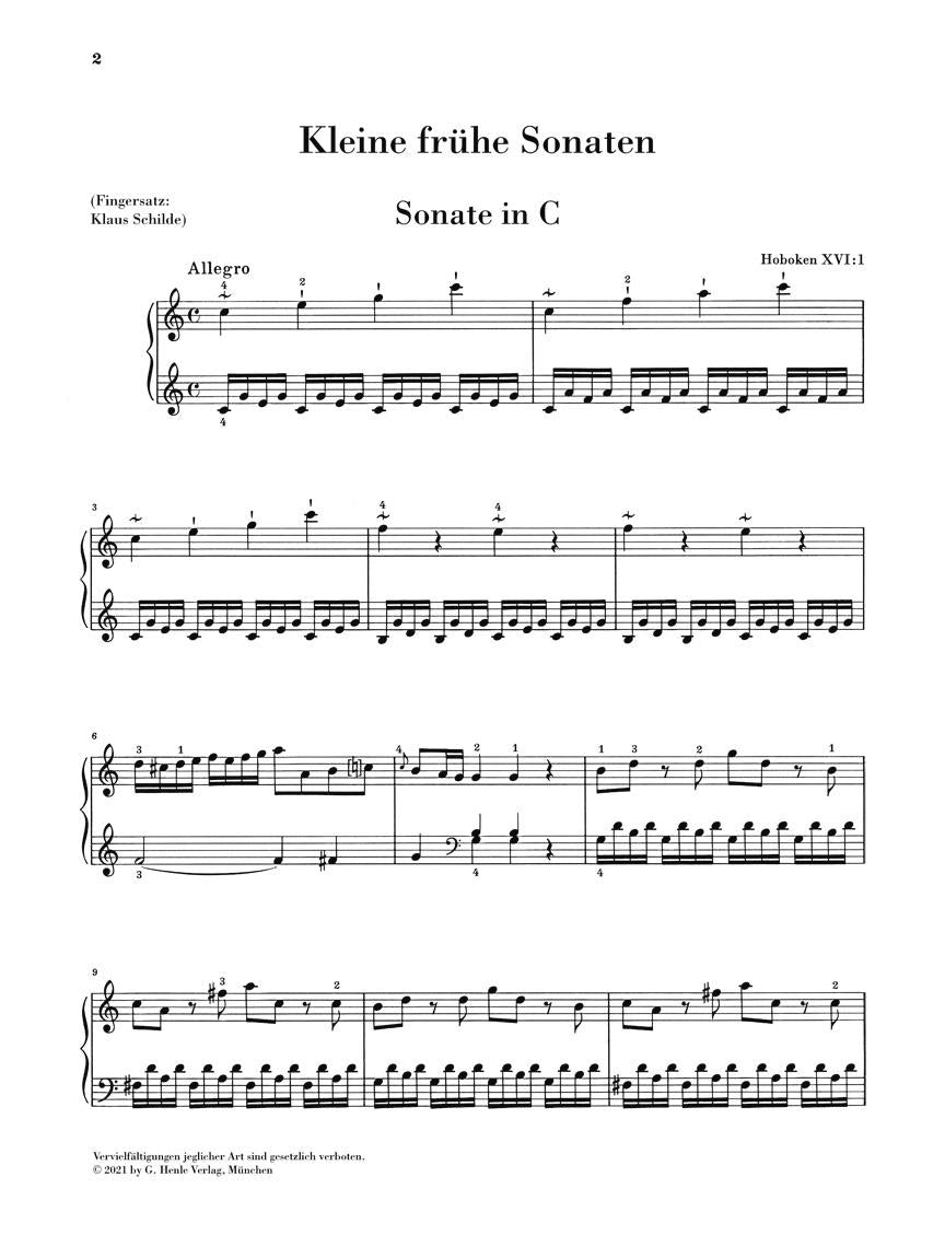 Nine Little Early Sonatas For Piano Revised Edition Henle Urtext - sample page 1