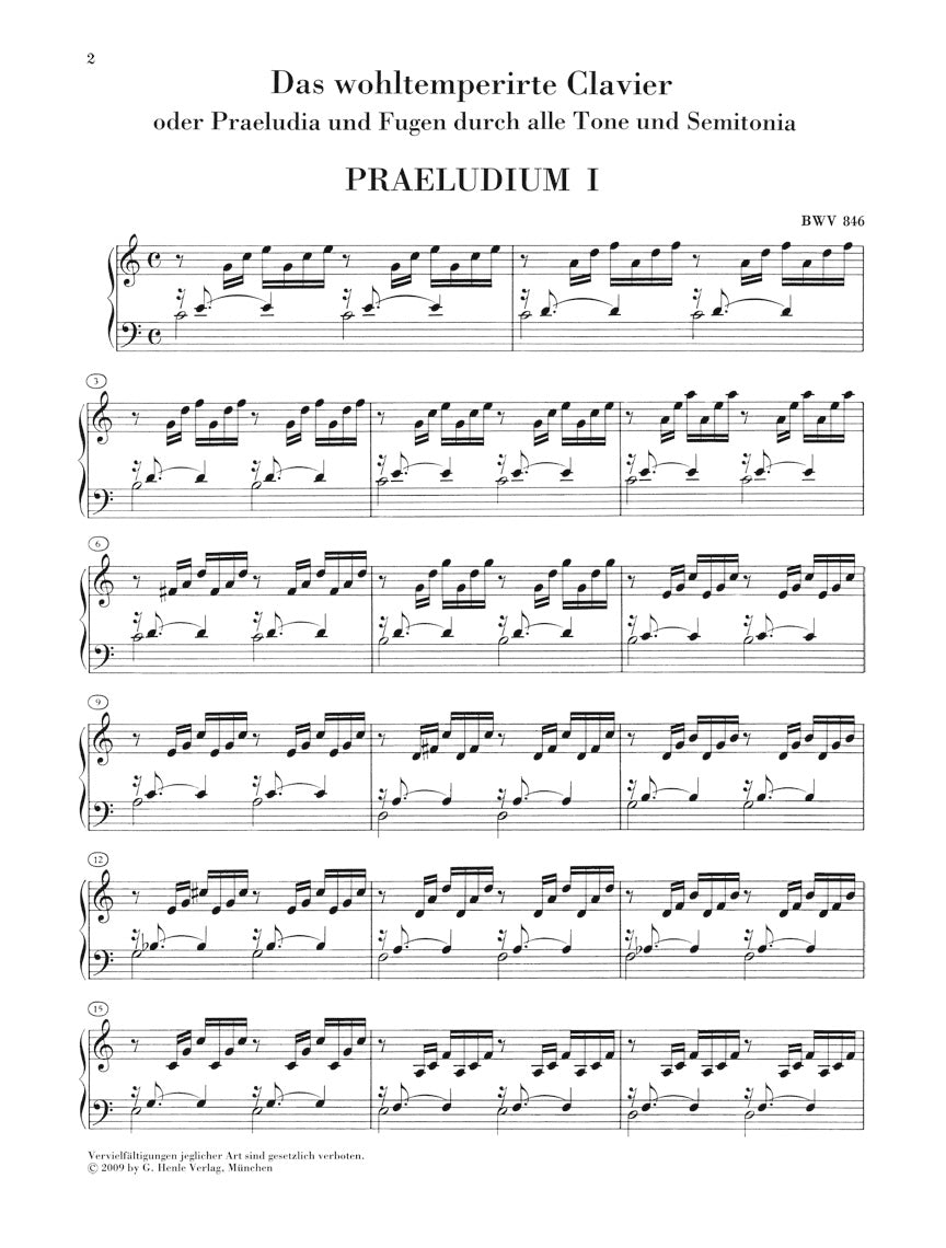 Prelude and Fugue in C Major BWV 846<br><br>(from The Well-Tempered Clavier, Part I) - sample page 1