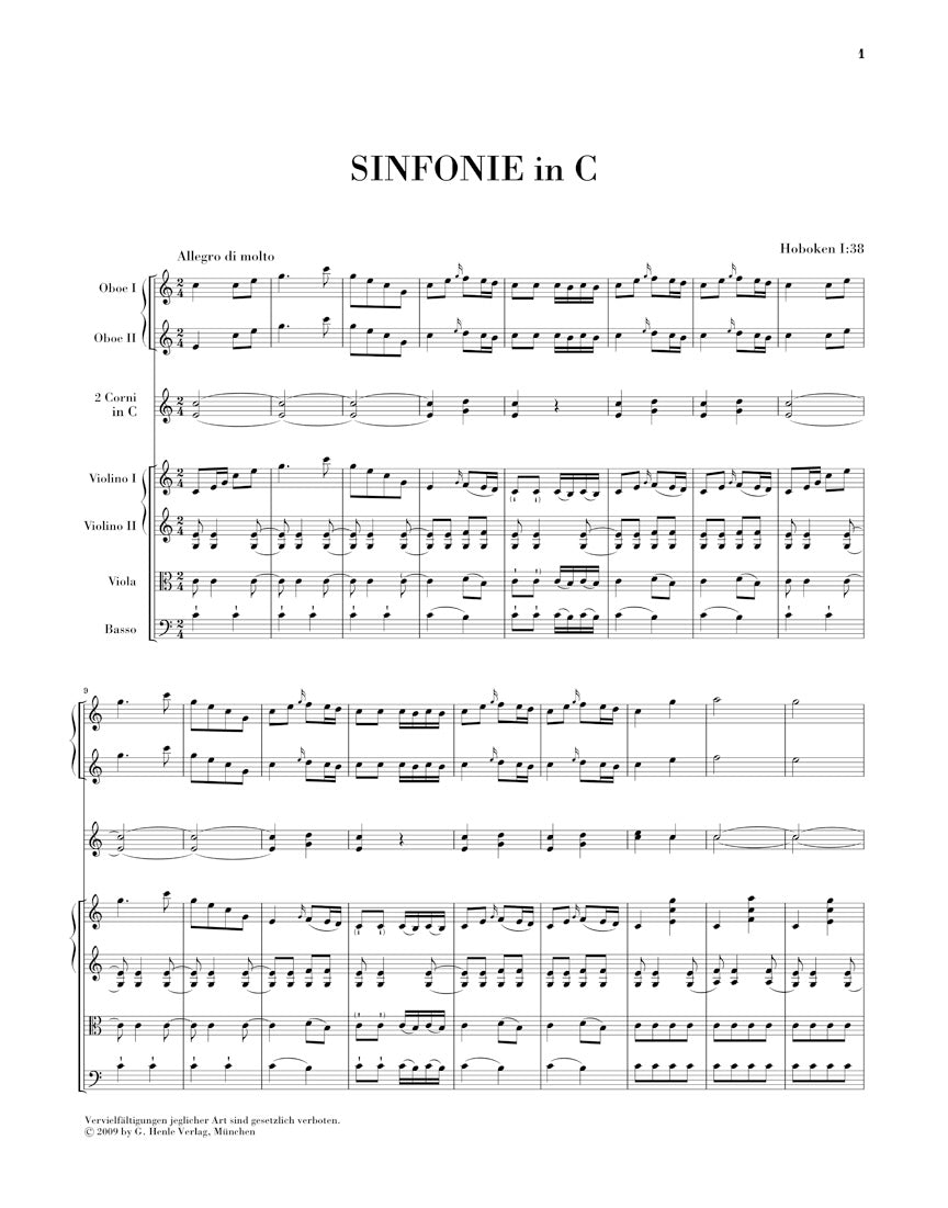 Sinfonias<br><br>About 1766-1769 - sample page 1