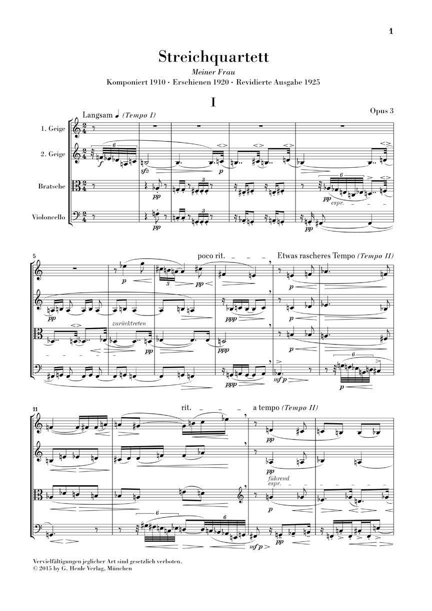 String Quartet No. 3 - sample page 1
