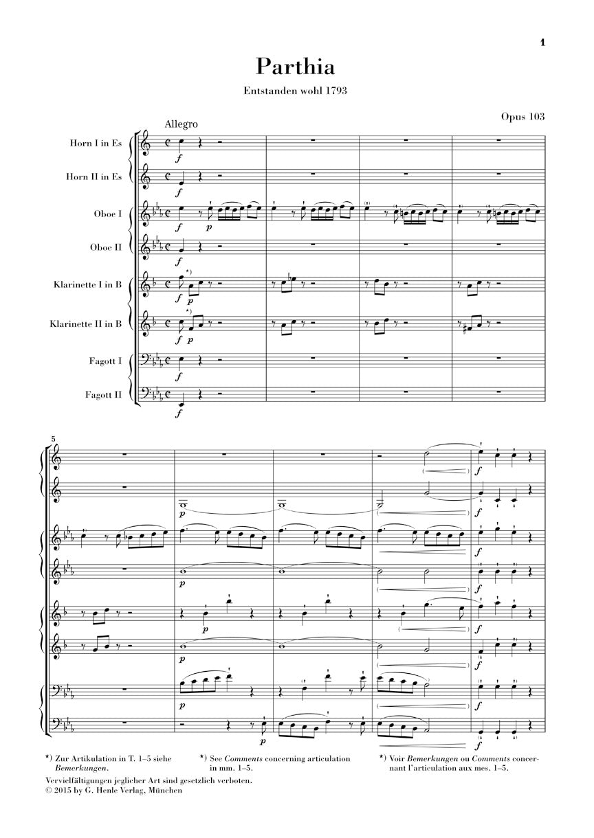 Parthia Op. 103 - Rondo WoO 25 - sample page 1
