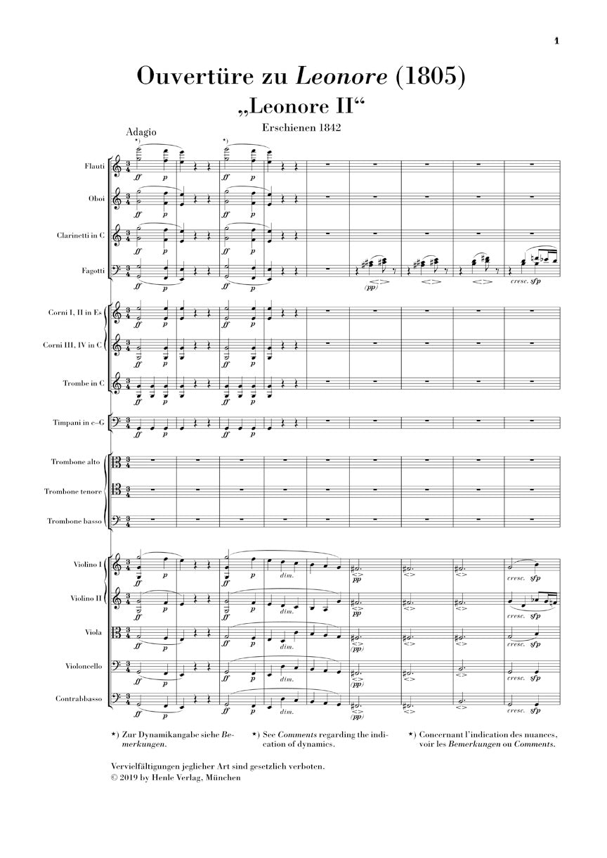 Overture No. 2 for the Opera 'Leonore' - sample page 1