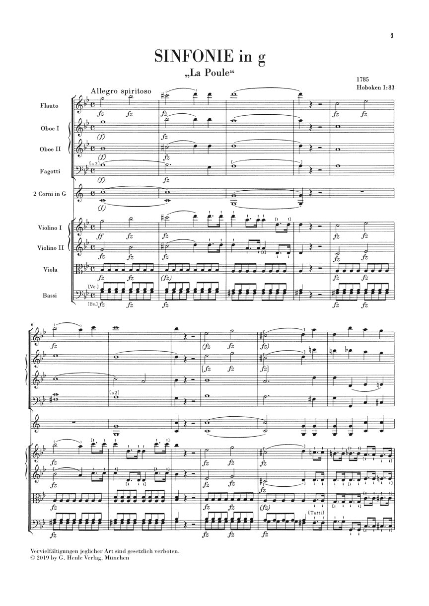 Symphonie G Minor Hob. I:83 - sample page 1