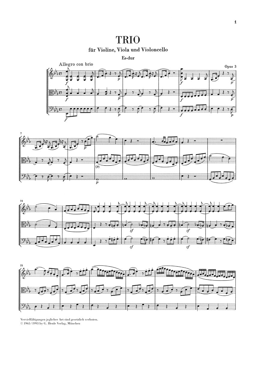 String Trios Op. 3, 8, and 9 and String Duo WoO 32 - sample page 1
