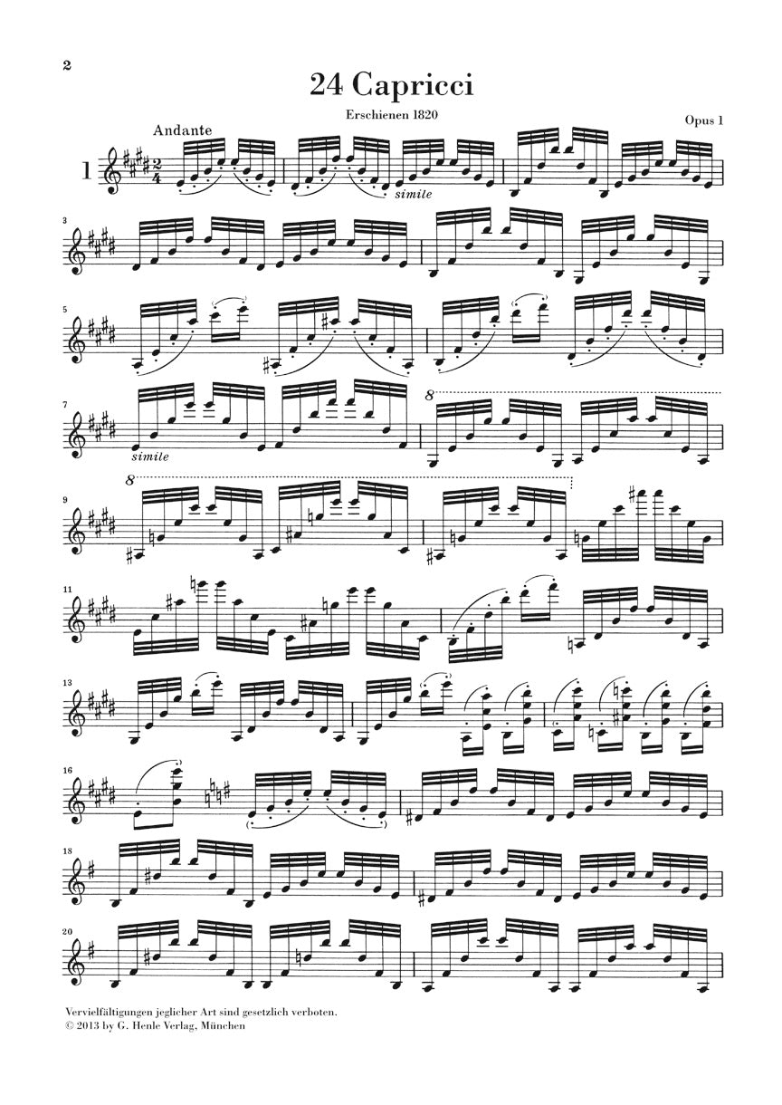24 Capricci, Op. 1 - sample page 1