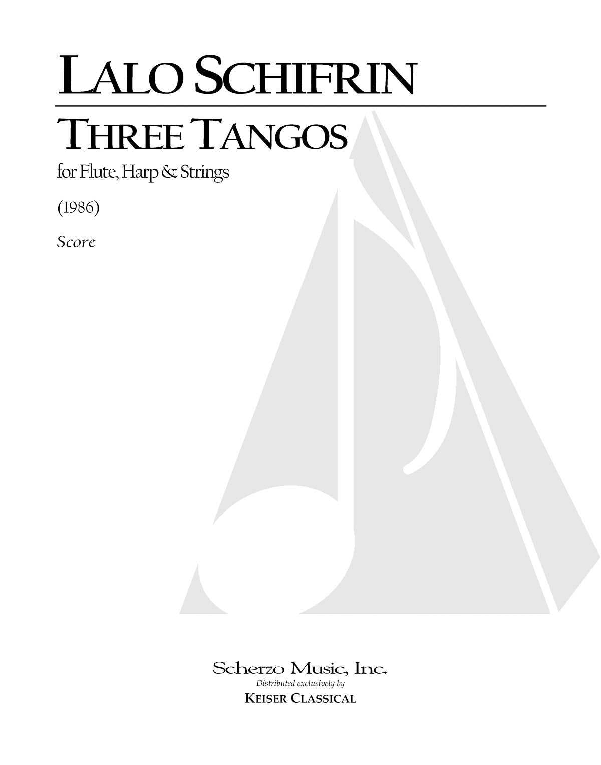 Product Cover for 3 Tangos for Flute, Harp and Strings