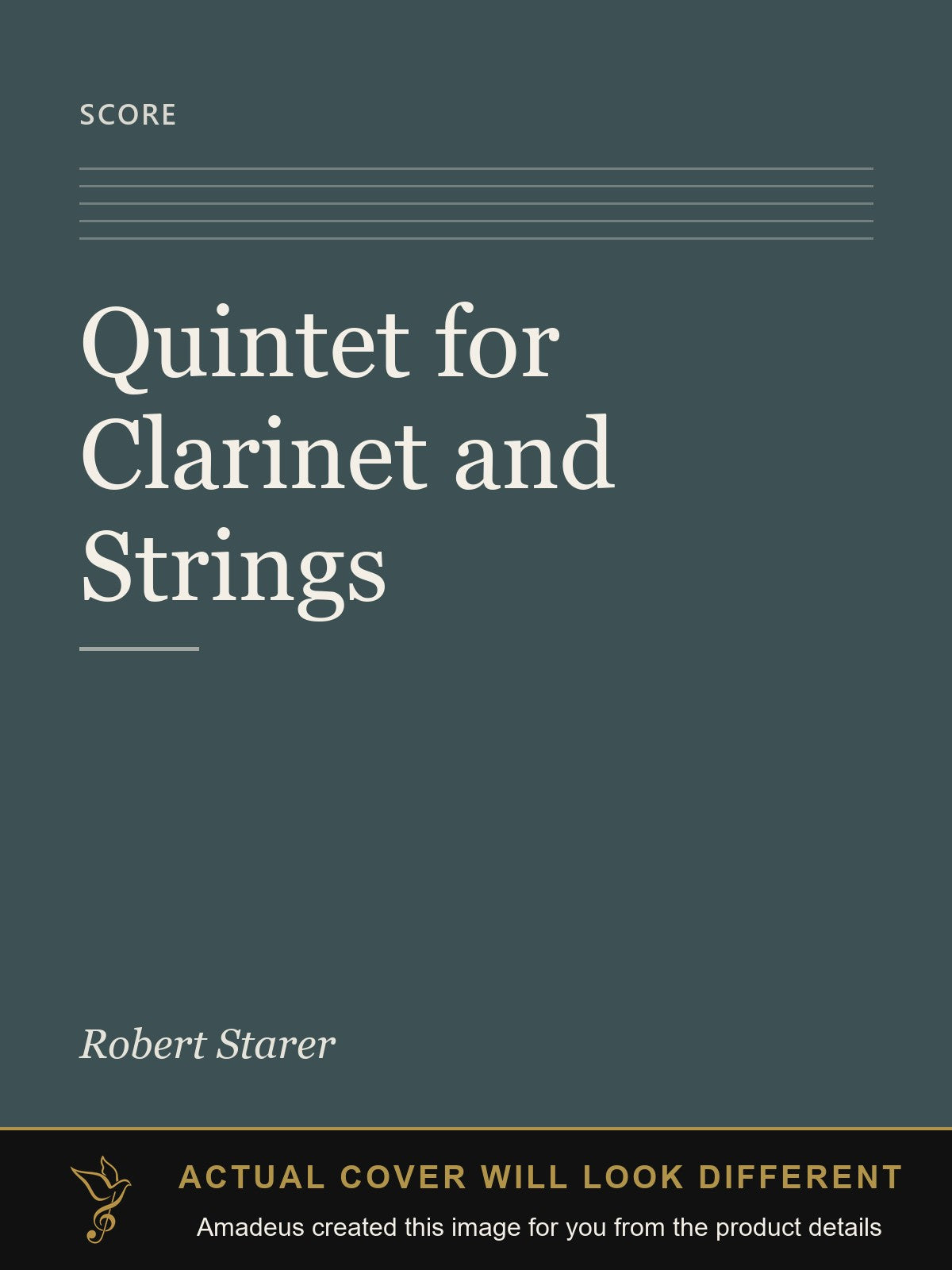 Quintet for Clarinet and Strings - Amadeus created this image from the product details; the actual cover will look different
