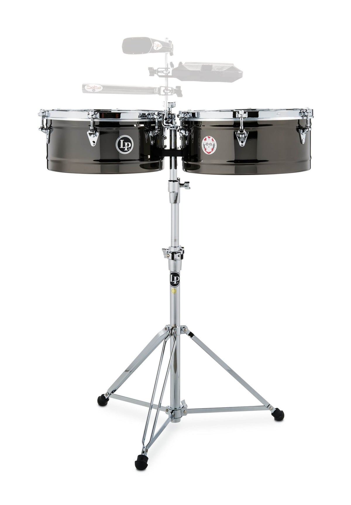 Product Cover for LP 14" and 15" Karl Perazzo Top-Tuning Timbales - Black Nickel with Chrome Hardware