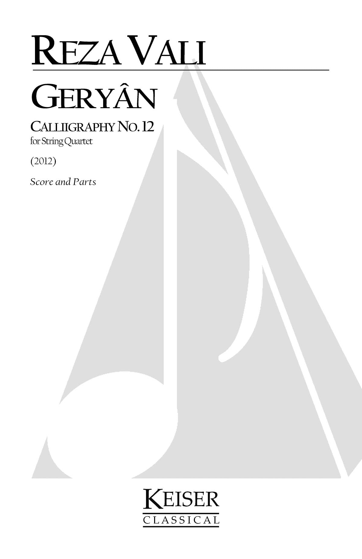 Product Cover for Geryan: Calligraphy No. 12 for String Quartet