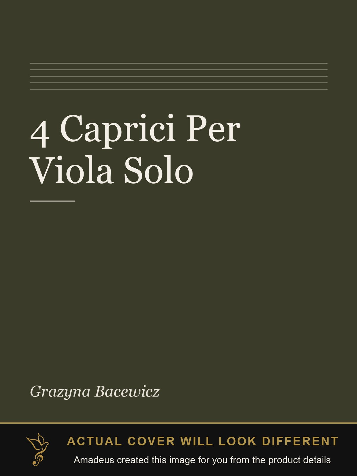 4 Caprici Per Viola Solo - Amadeus created this image from the product details; the actual cover will look different