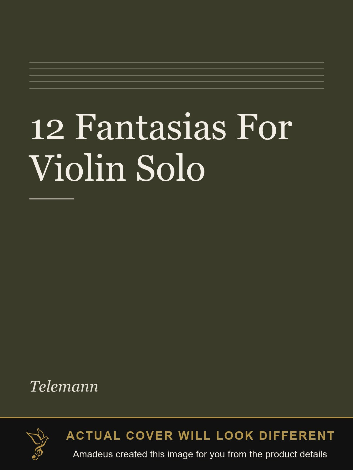 12 Fantasias For Violin Solo - Amadeus created this image from the product details; the actual cover will look different