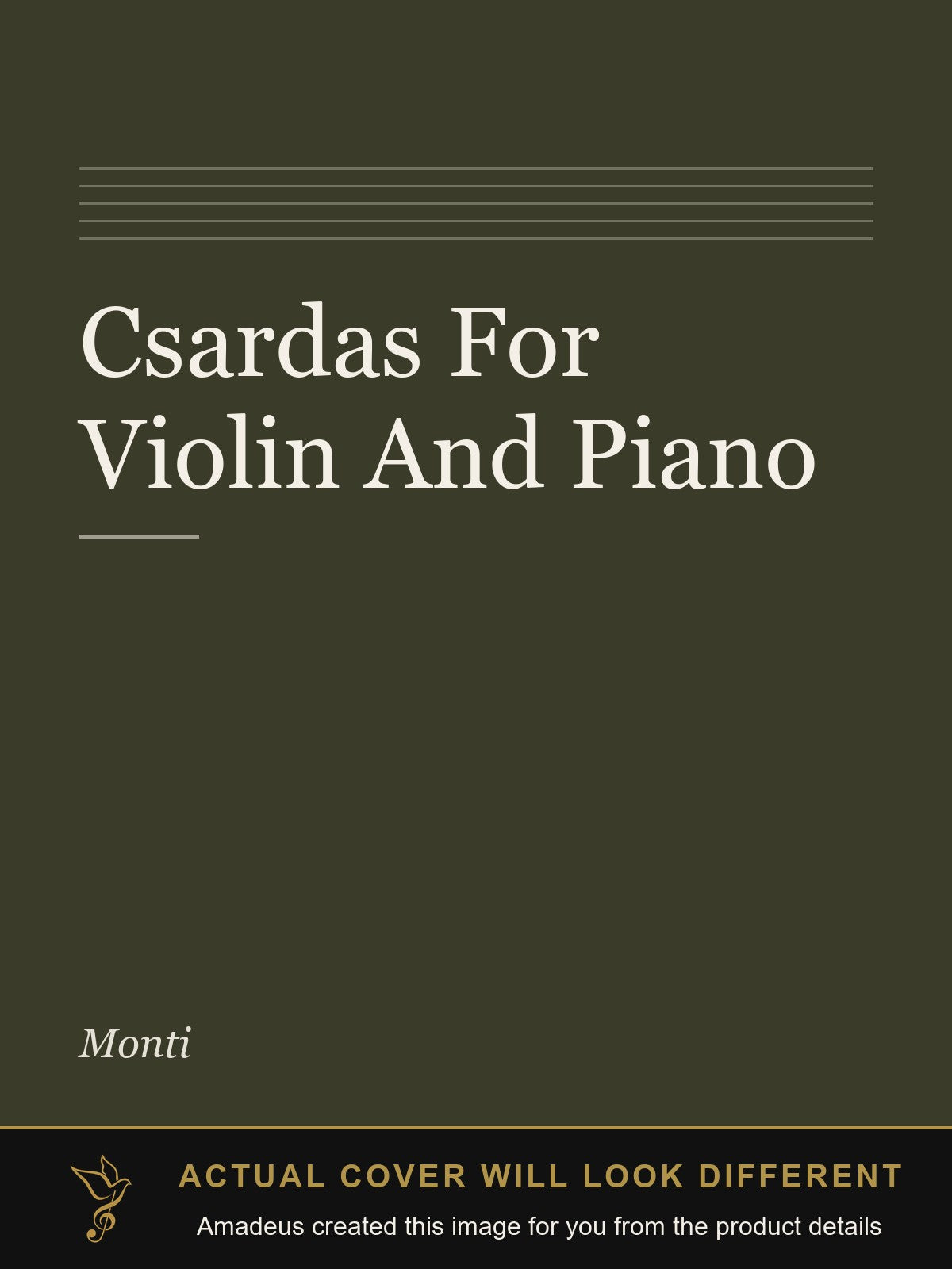 Csardas For Violin And Piano - Amadeus created this image from the product details; the actual cover will look different