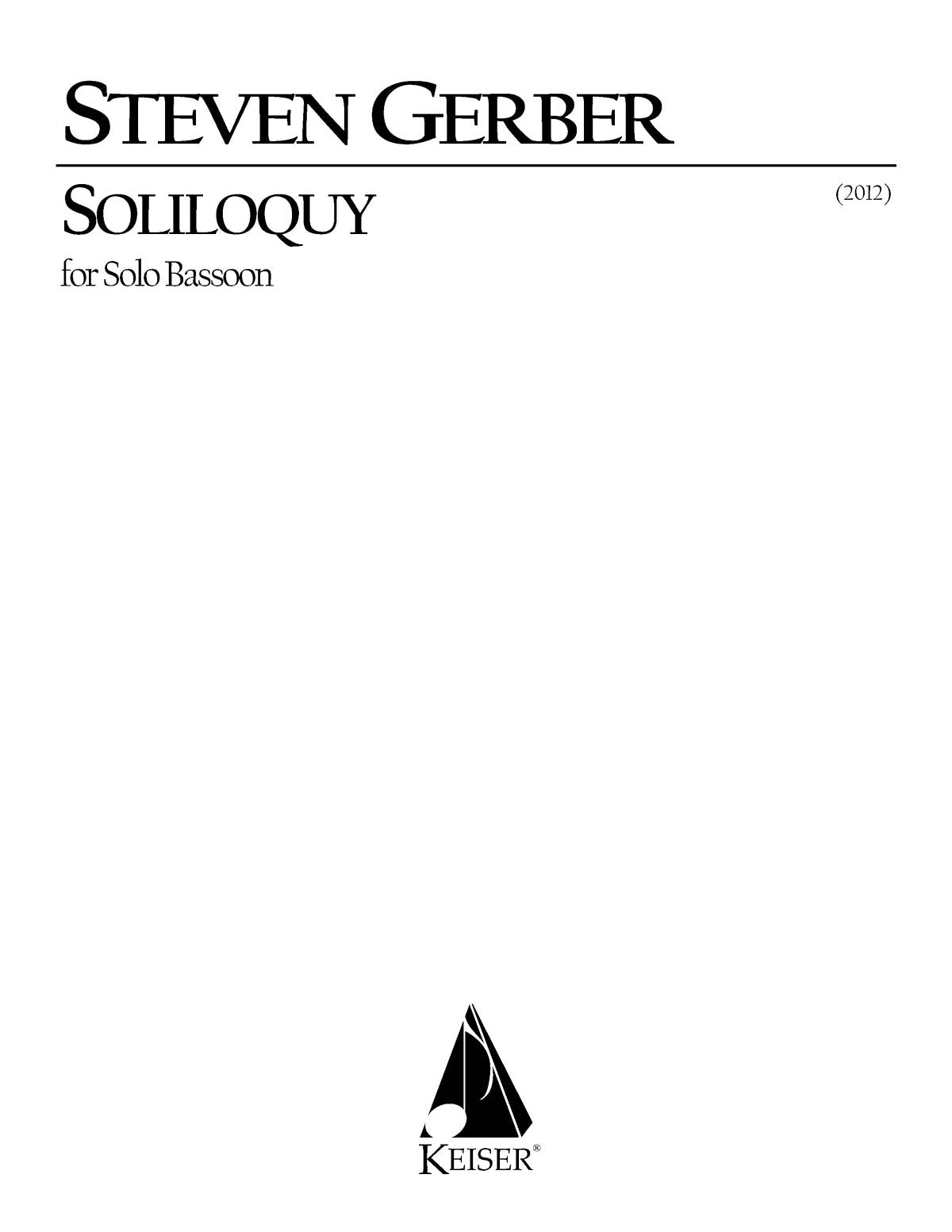 Product Cover for Soliloquy for Solo Bassoon