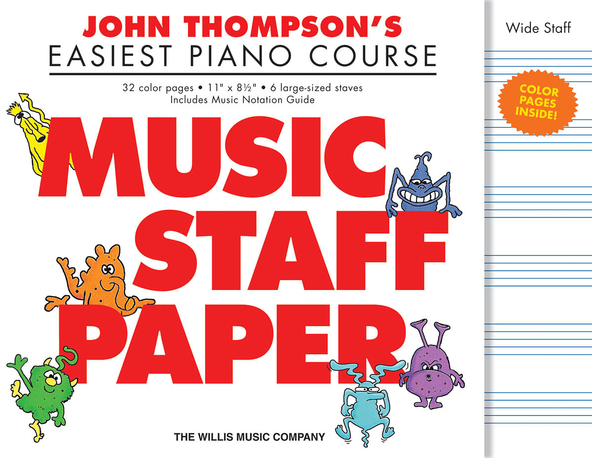 Product Cover for John Thompson's Easiest Piano Course – Music Staff Paper