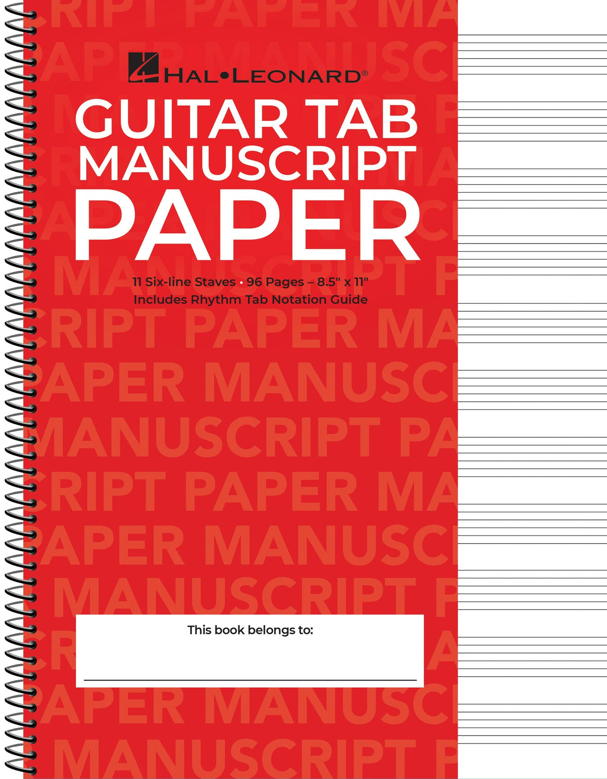 Product Cover for Guitar Tablature Manuscript Paper – Spiral-Bound