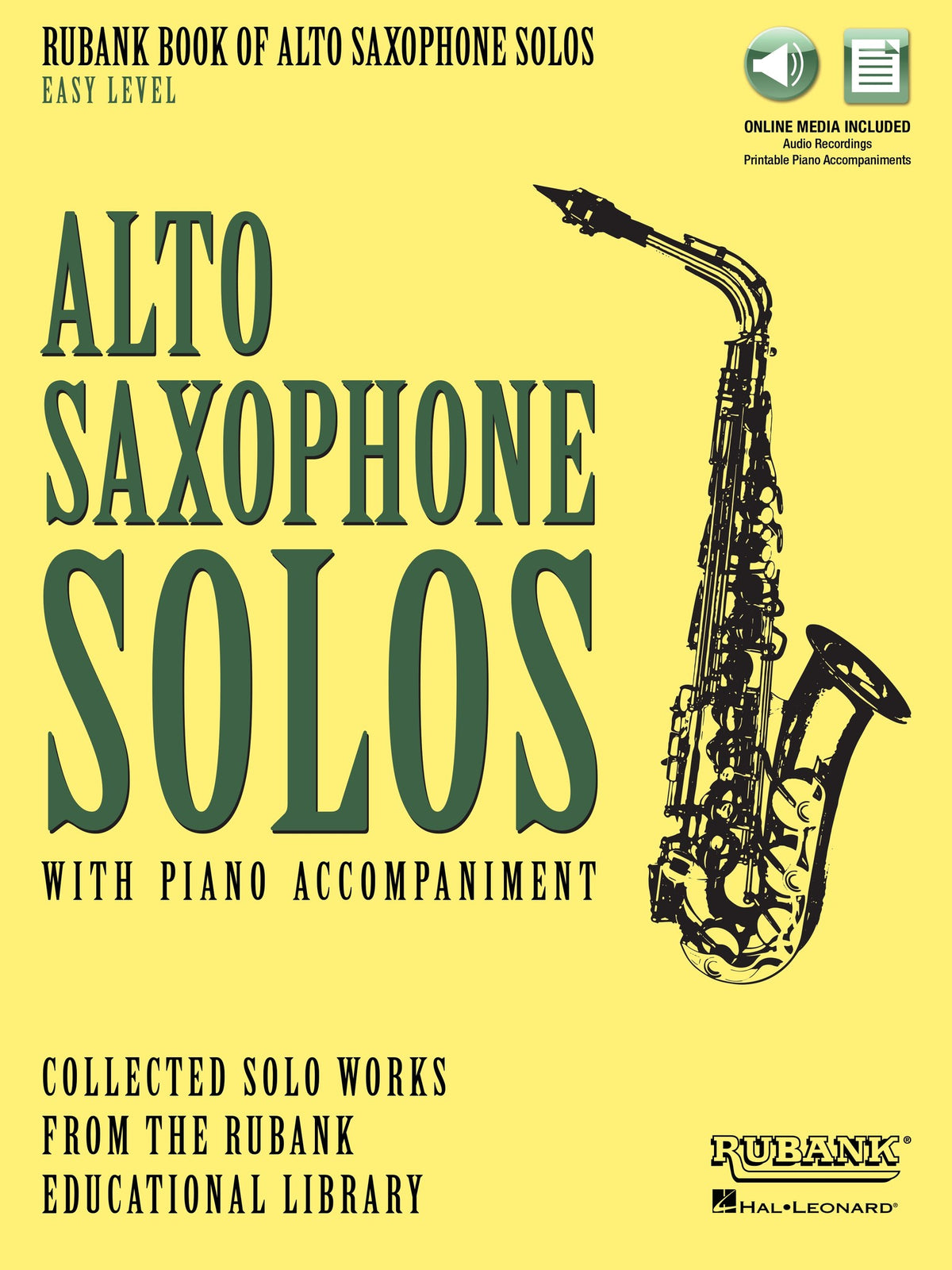 Product Cover for Rubank Book of Alto Saxophone Solos – Easy Level
