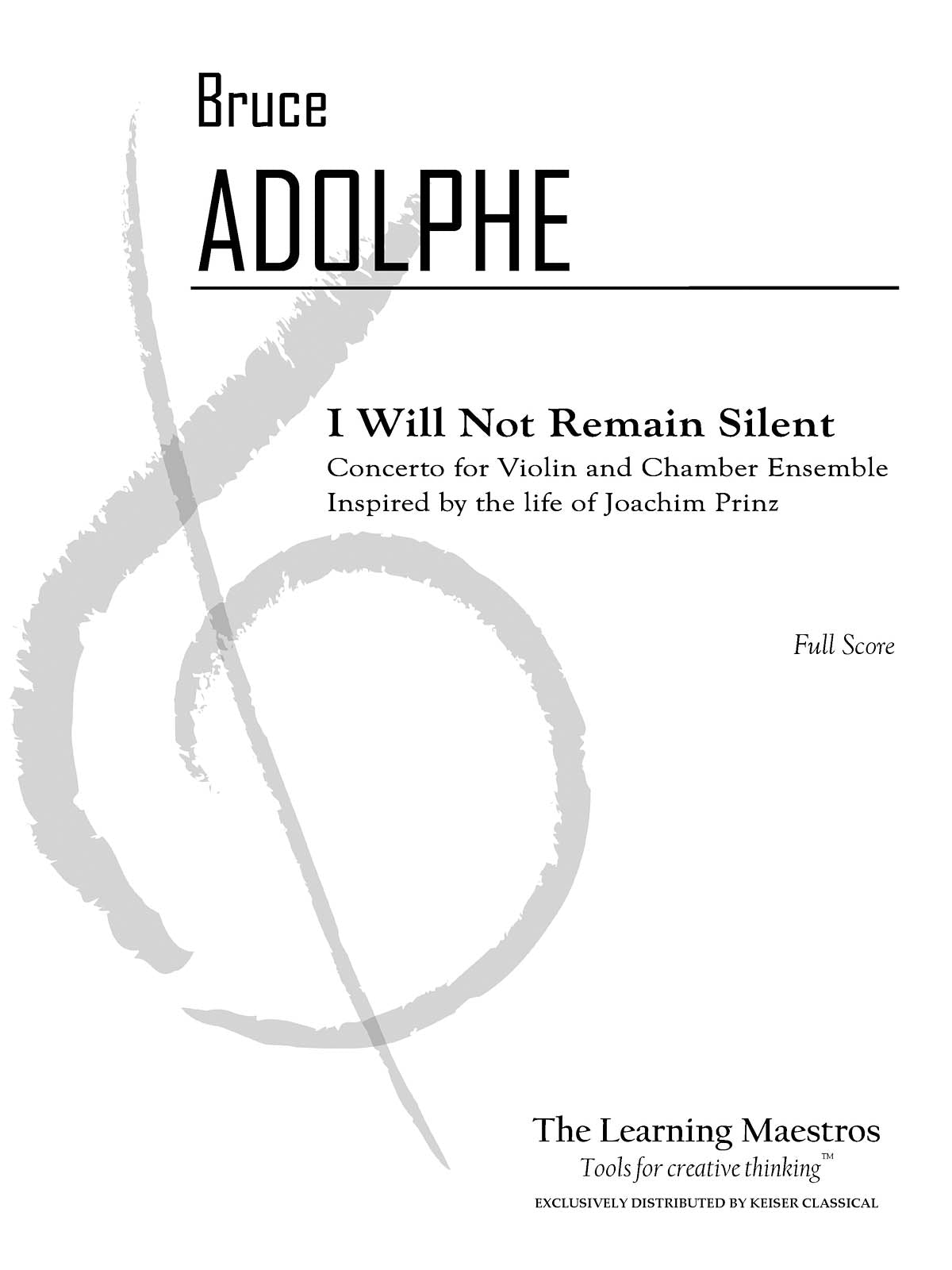 Product Cover for I Will Not Remain Silent: Conerto for Violin and Chamber Ensemble - Full Score