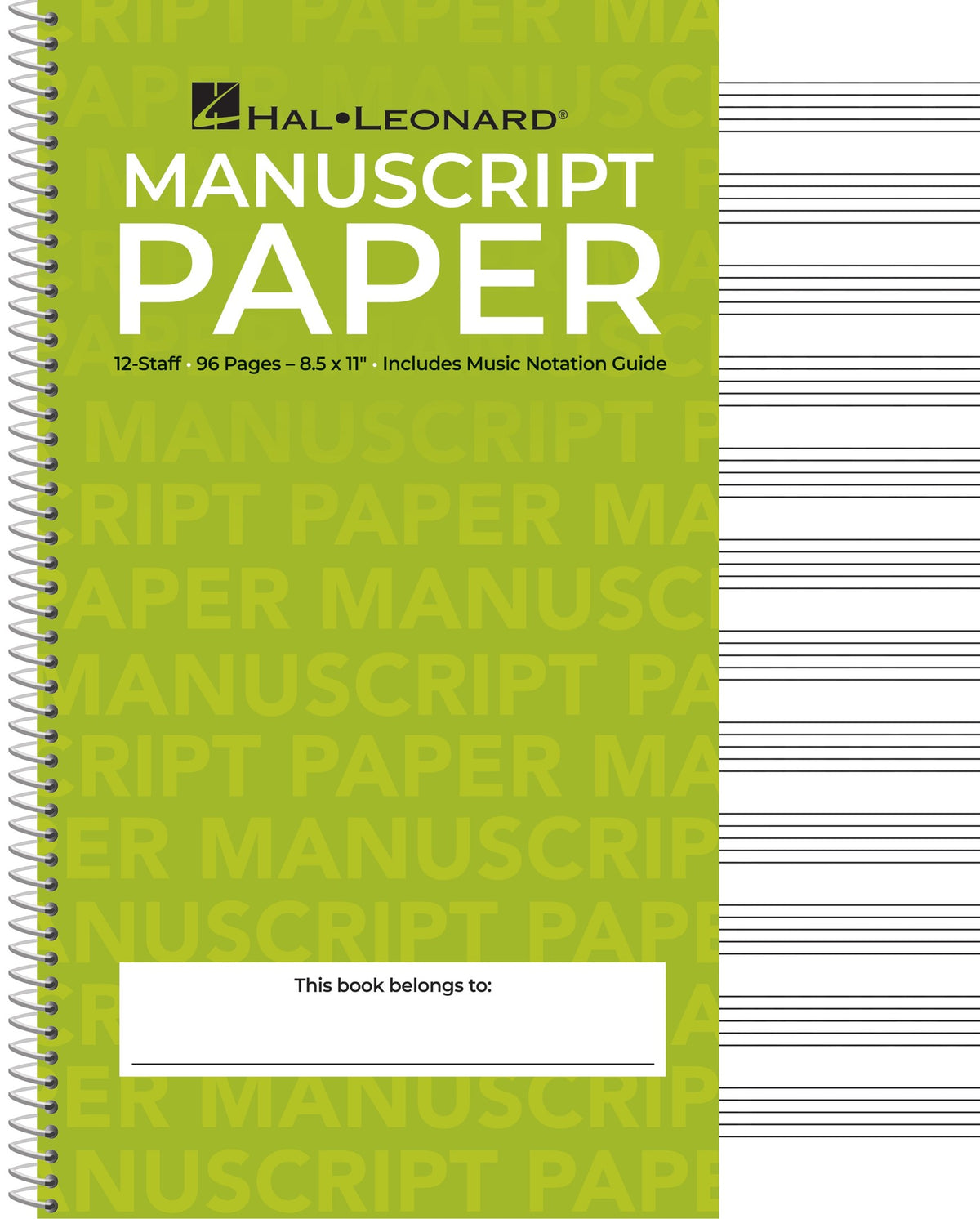 Product Cover for Standard Wirebound Manuscript Paper (Green Cover)