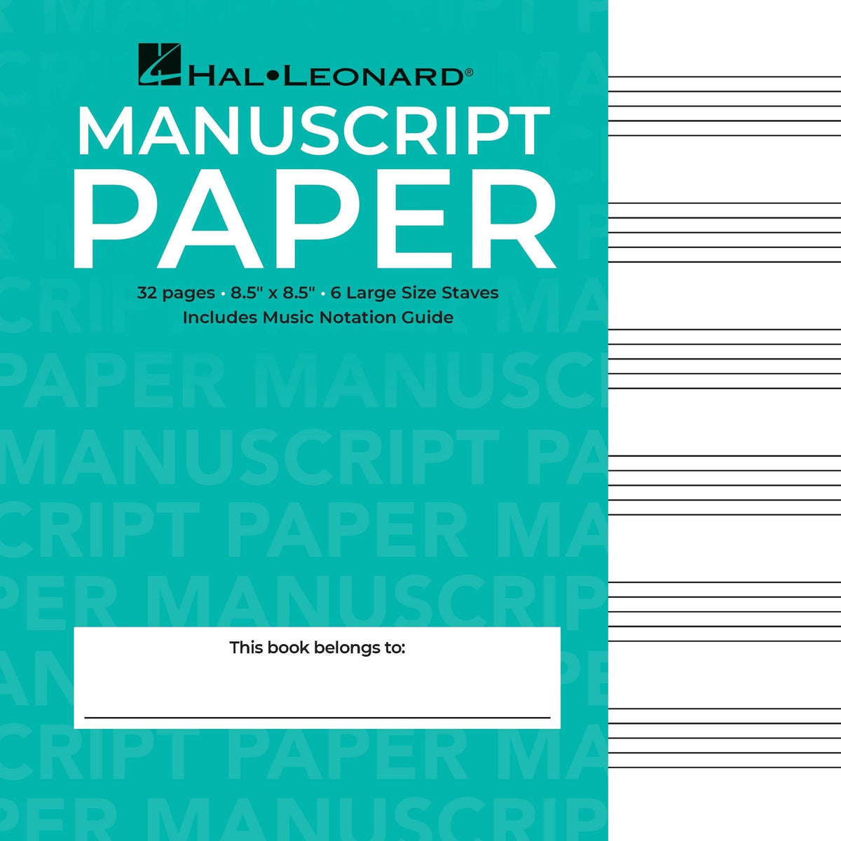 Product Cover for Wide Staff Wirebound Manuscript Paper (Aqua Cover)