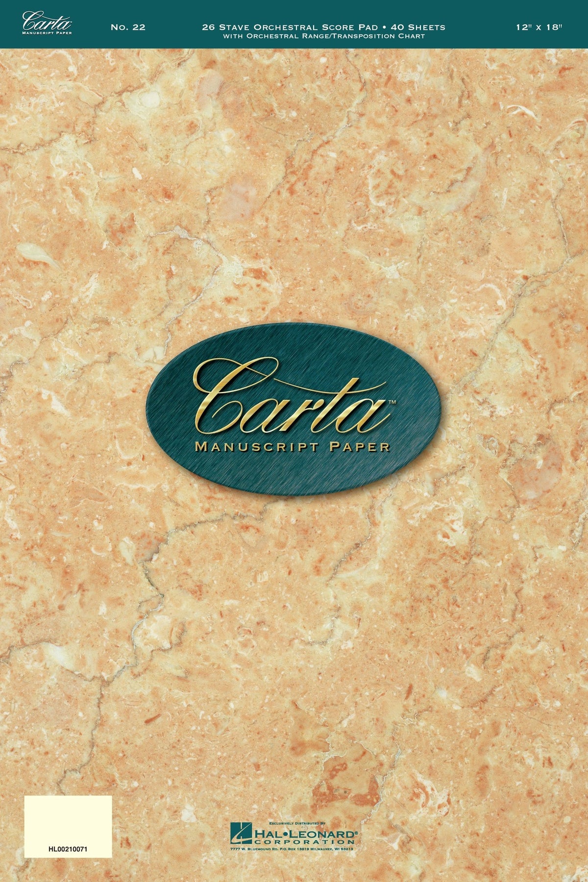 Product Cover for Carta Manuscript Paper No. 22 – Professional
