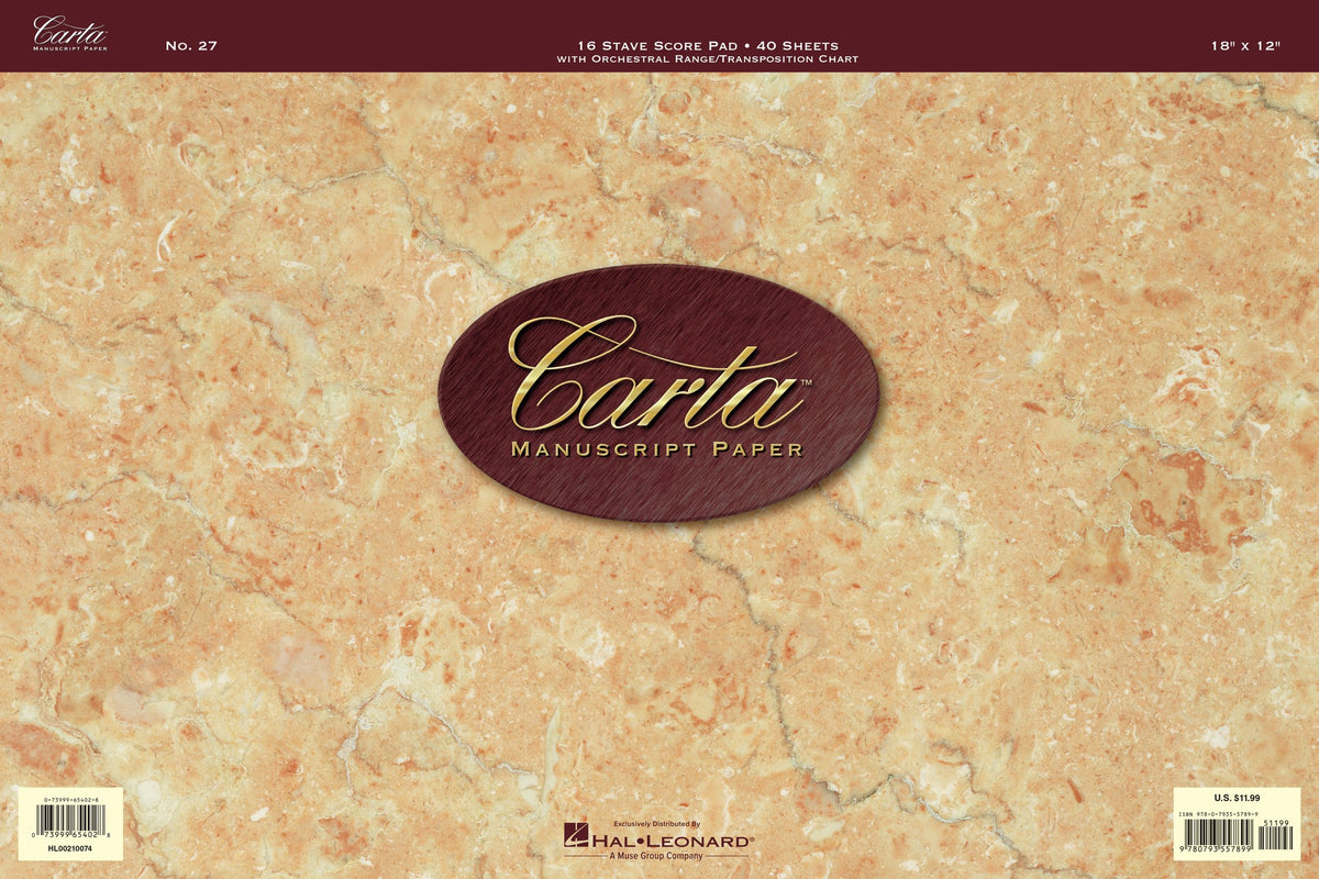 Product Cover for Carta Manuscript Paper No. 27 – Professional
