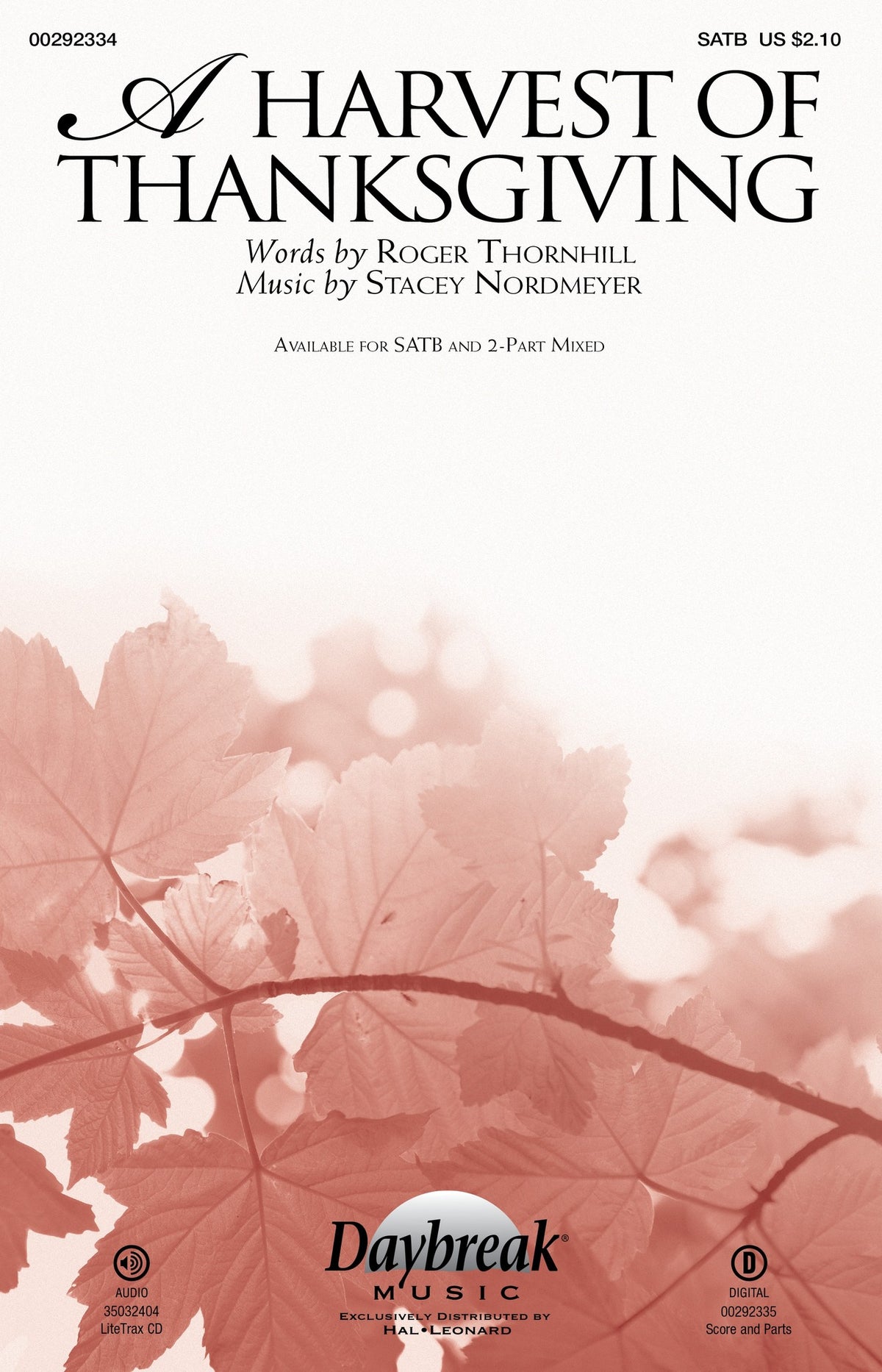 Product Cover for A Harvest of Thanksgiving