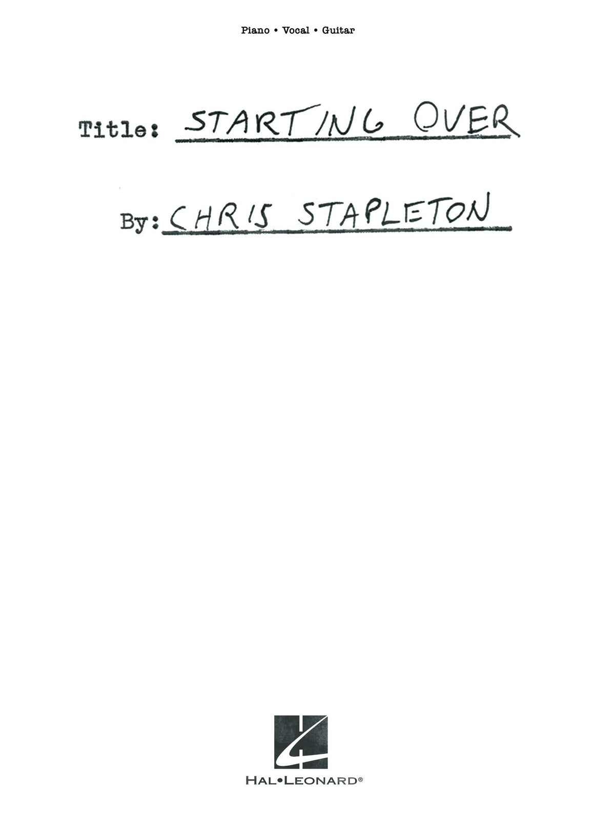 Product Cover for Chris Stapleton – Starting Over