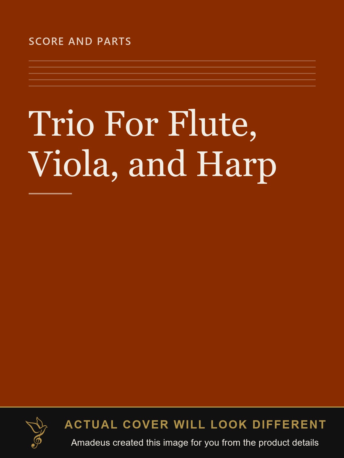 Trio For Flute, Viola, and Harp - Amadeus created this image from the product details; the actual cover will look different