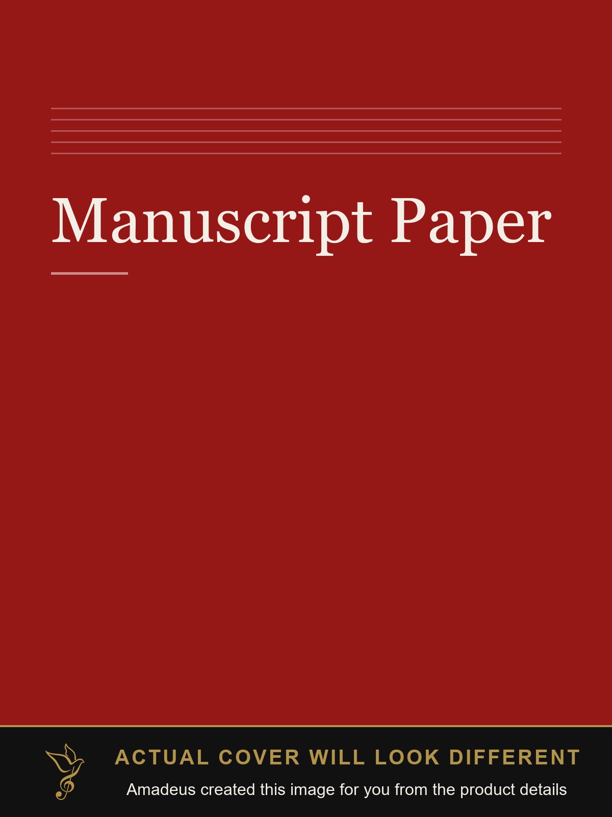 Manuscript Paper - Amadeus created this image from the product details; the actual cover will look different