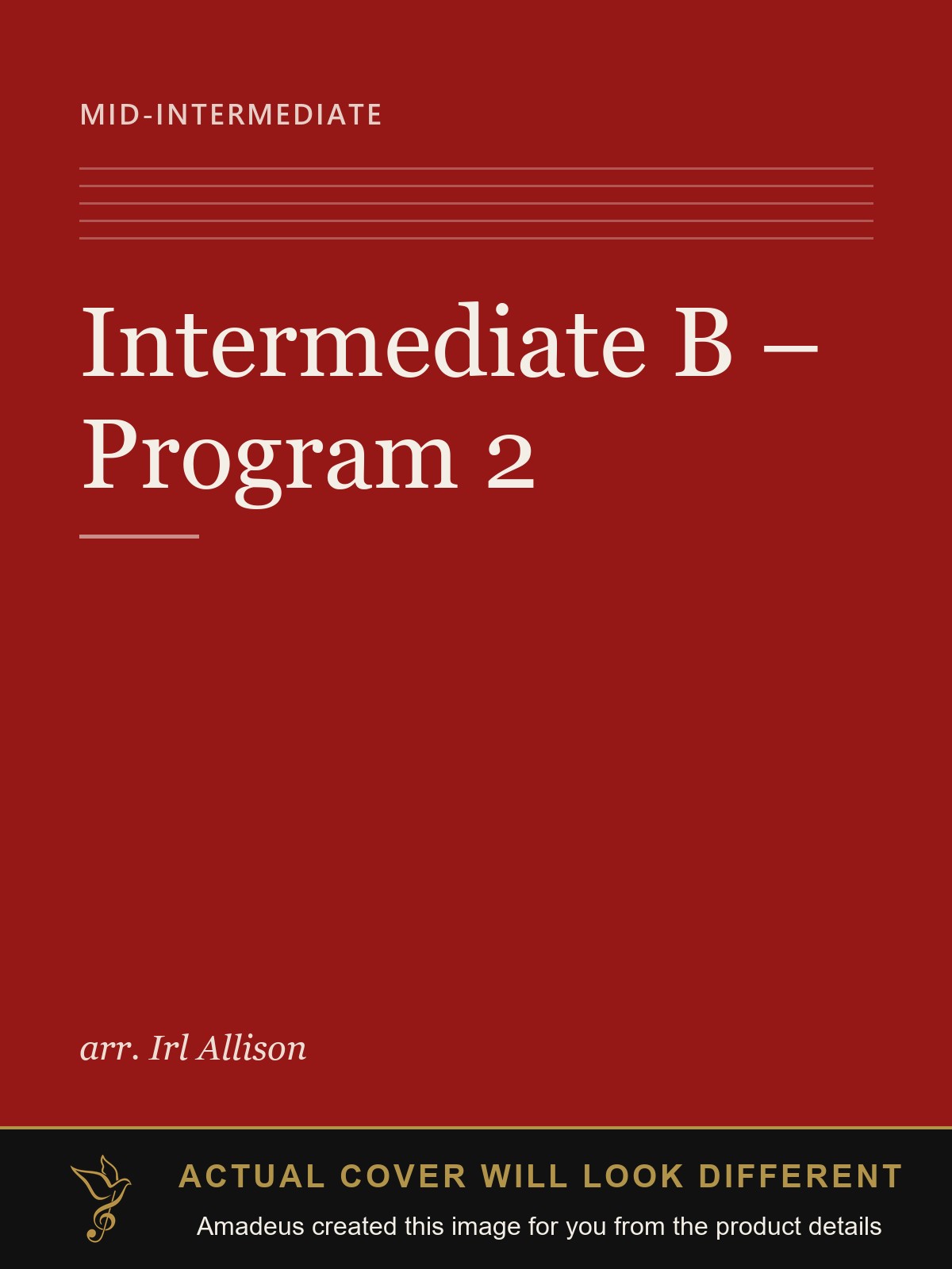 Intermediate B – Program 2 - Amadeus created this image from the product details; the actual cover will look different