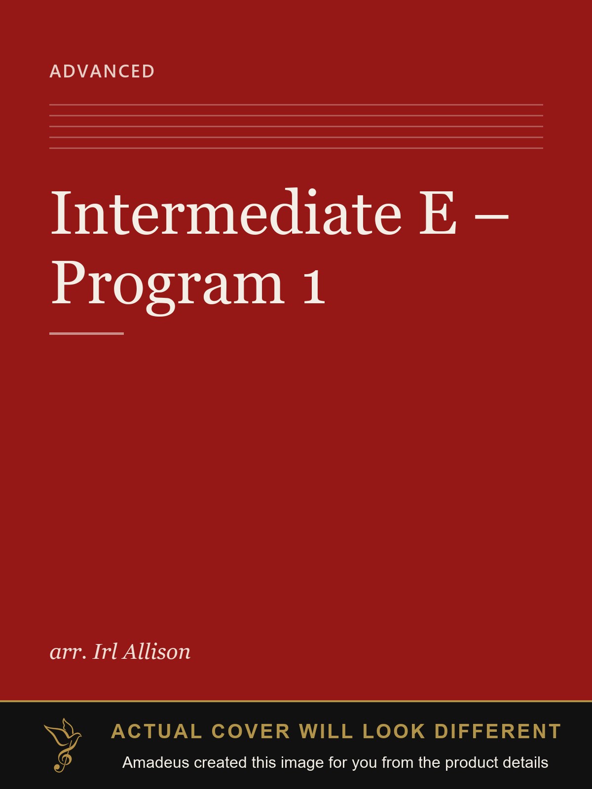 Intermediate E – Program 1 - Amadeus created this image from the product details; the actual cover will look different