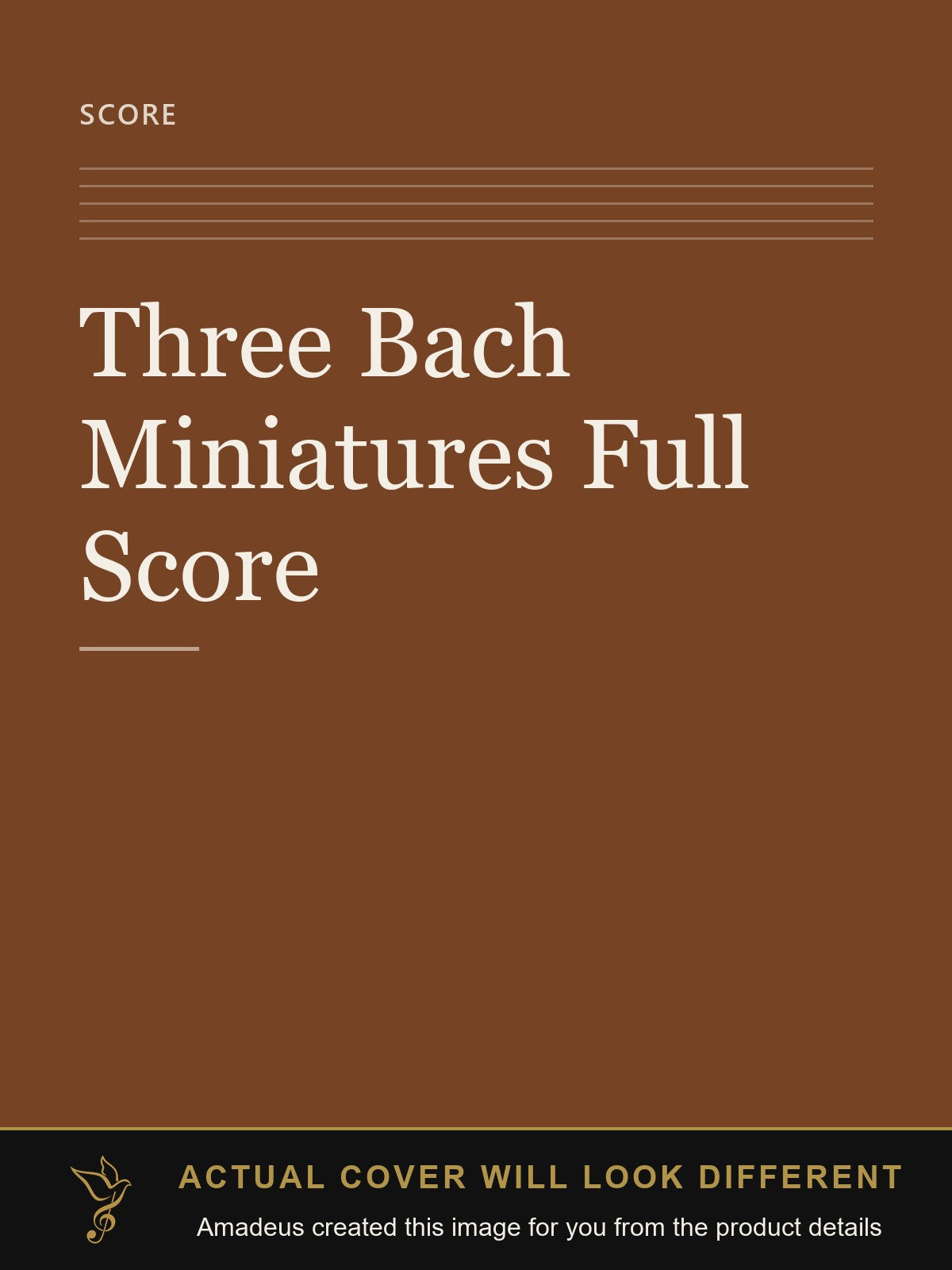 Three Bach Miniatures Full Score - Amadeus created this image from the product details; the actual cover will look different