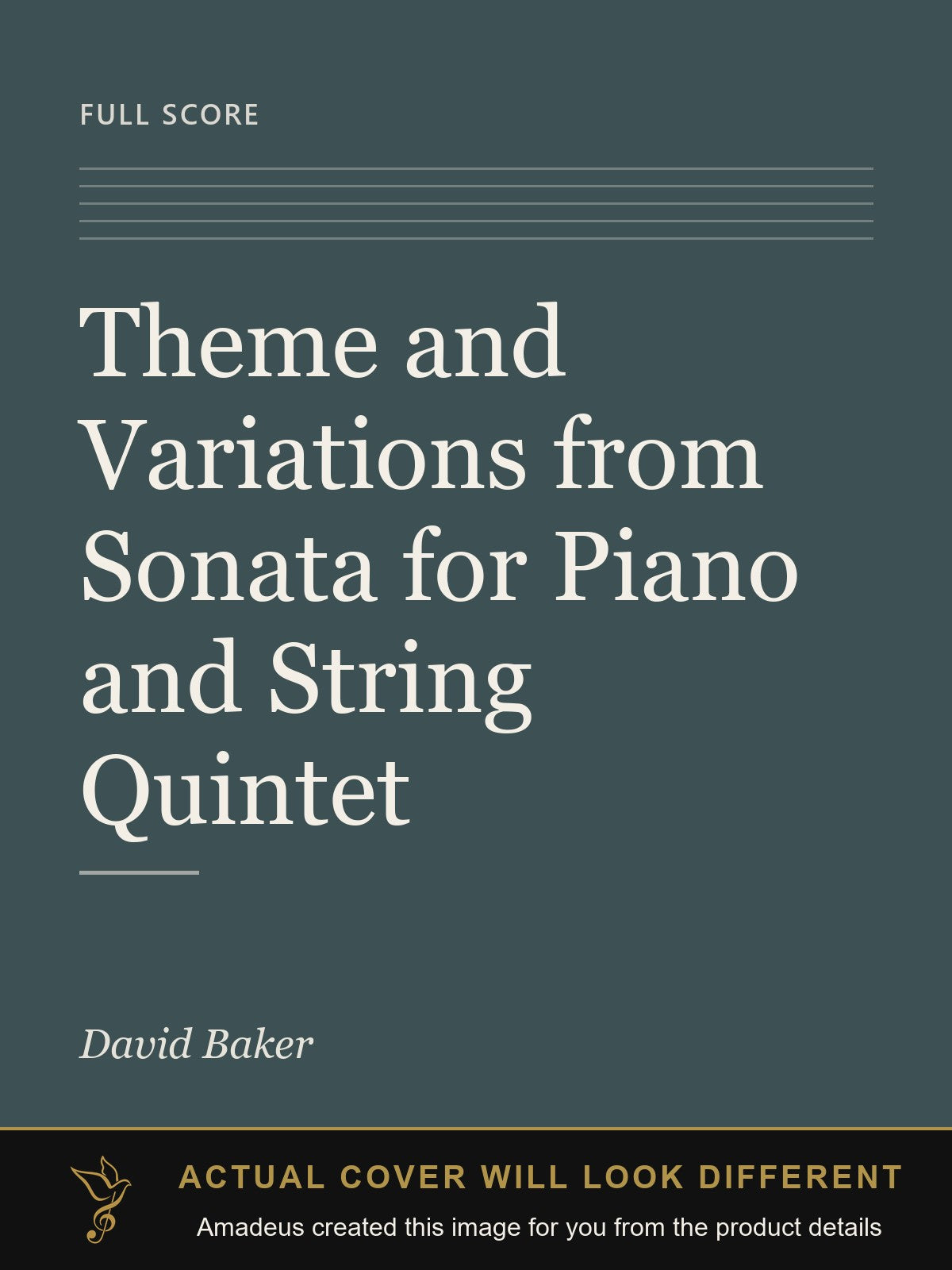 Theme and Variations from Sonata for Piano and String Quintet - Amadeus created this image from the product details; the actual cover will look different