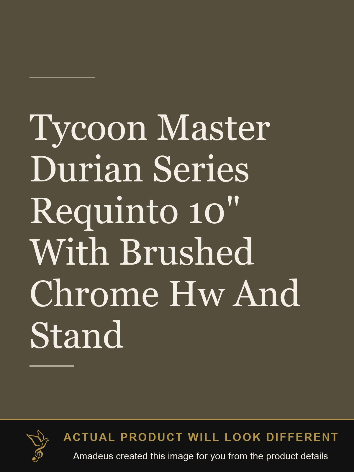 Tycoon Master Durian Series Requinto 10" With Brushed Chrome Hw And Stand - Amadeus created this image from the product details; the actual product will look different