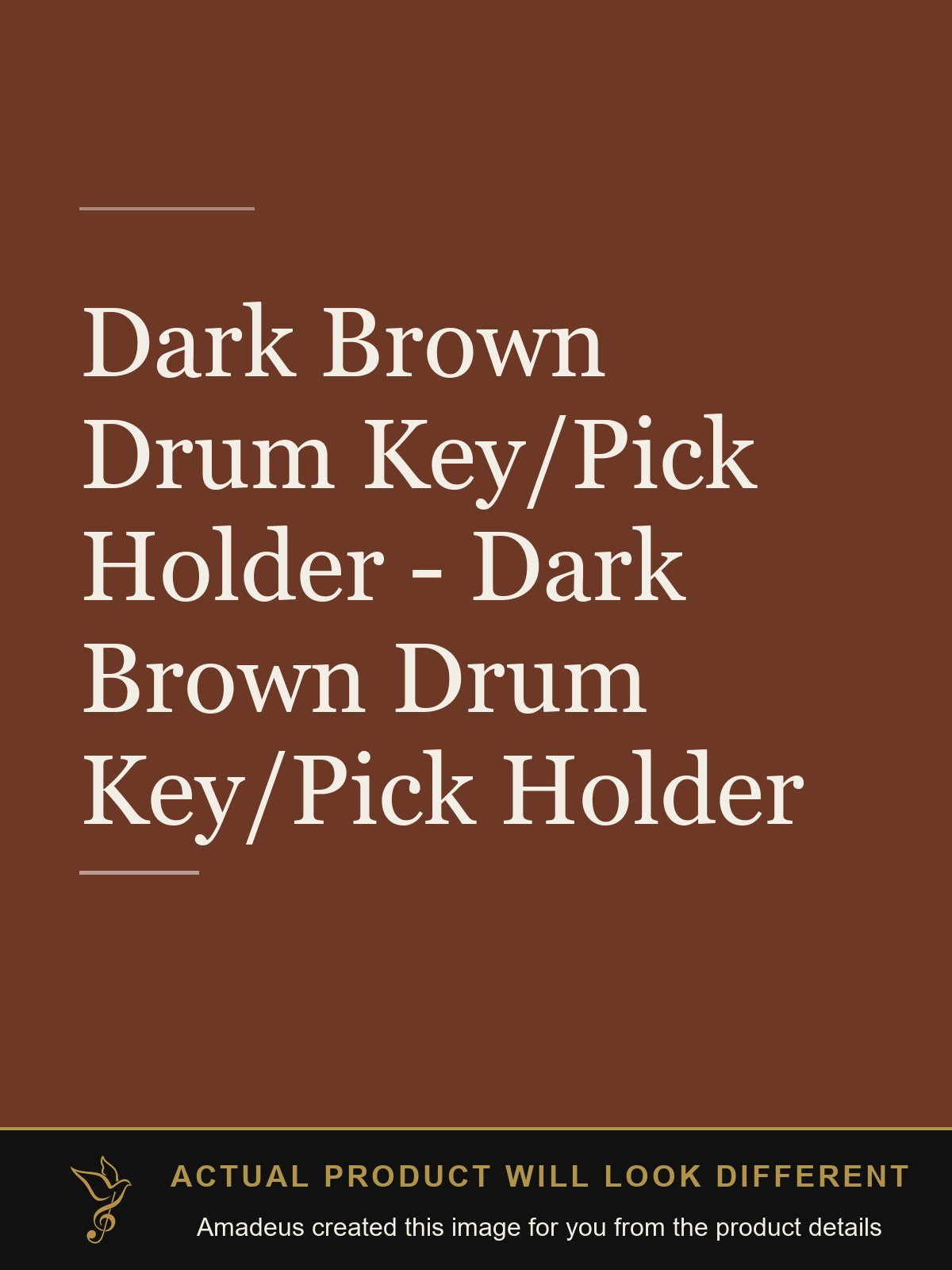 Dark Brown Drum Key/Pick Holder - Dark Brown Drum Key/Pick Holder - Amadeus created this image from the product details; the actual product will look different