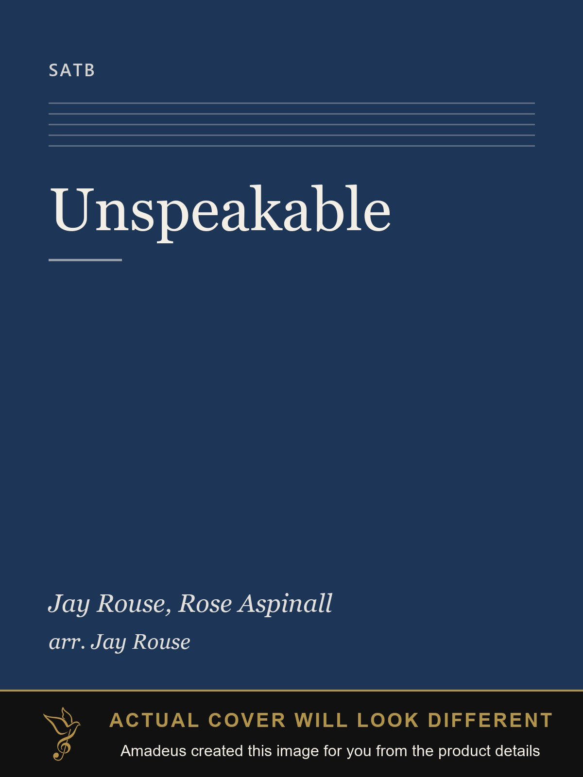 Unspeakable - Amadeus created this image from the product details; the actual cover will look different