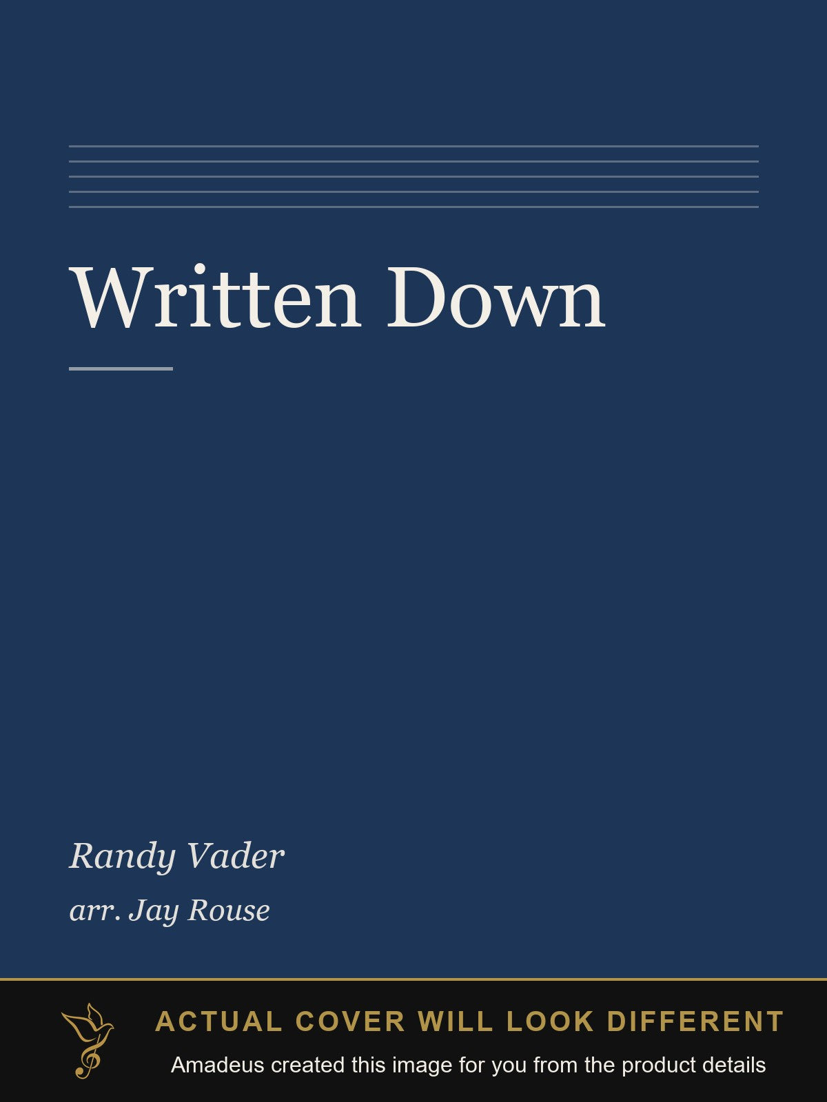 Written Down - Amadeus created this image from the product details; the actual cover will look different