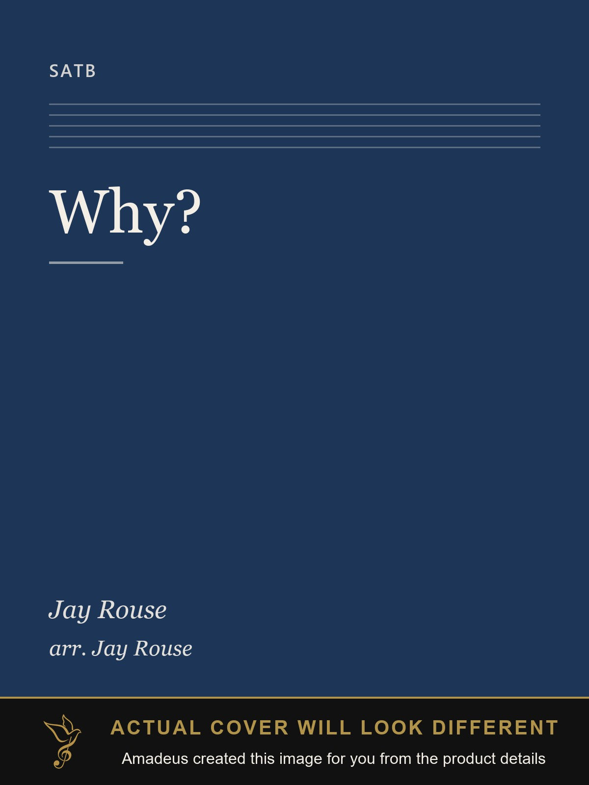 Why? - Amadeus created this image from the product details; the actual cover will look different