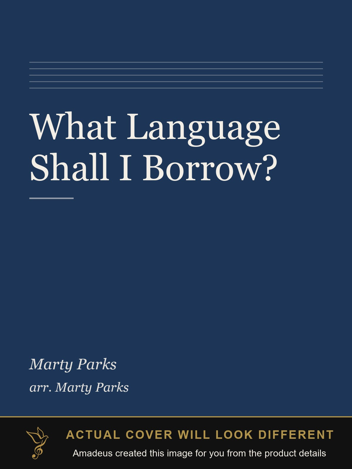 What Language Shall I Borrow? - Amadeus created this image from the product details; the actual cover will look different