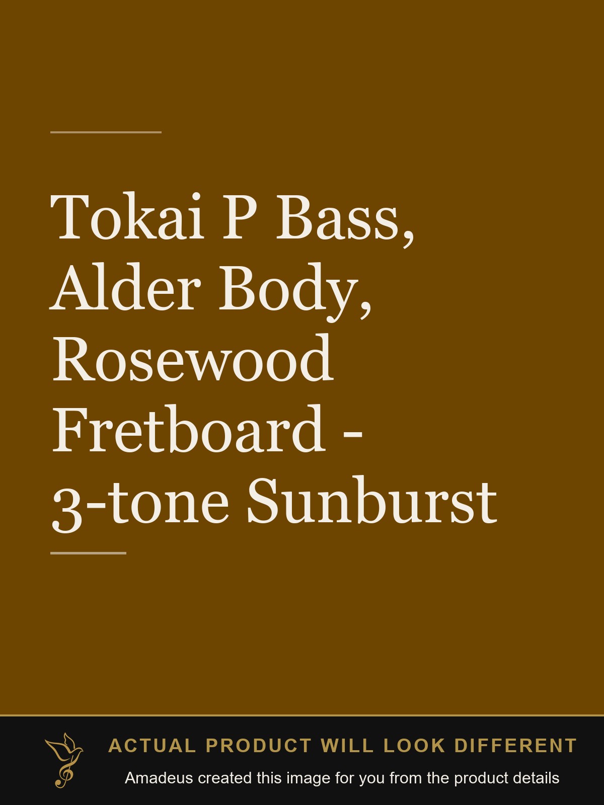 Tokai P Bass, Alder Body, Rosewood Fretboard - 3-tone Sunburst - Amadeus created this image from the product details; the actual product will look different