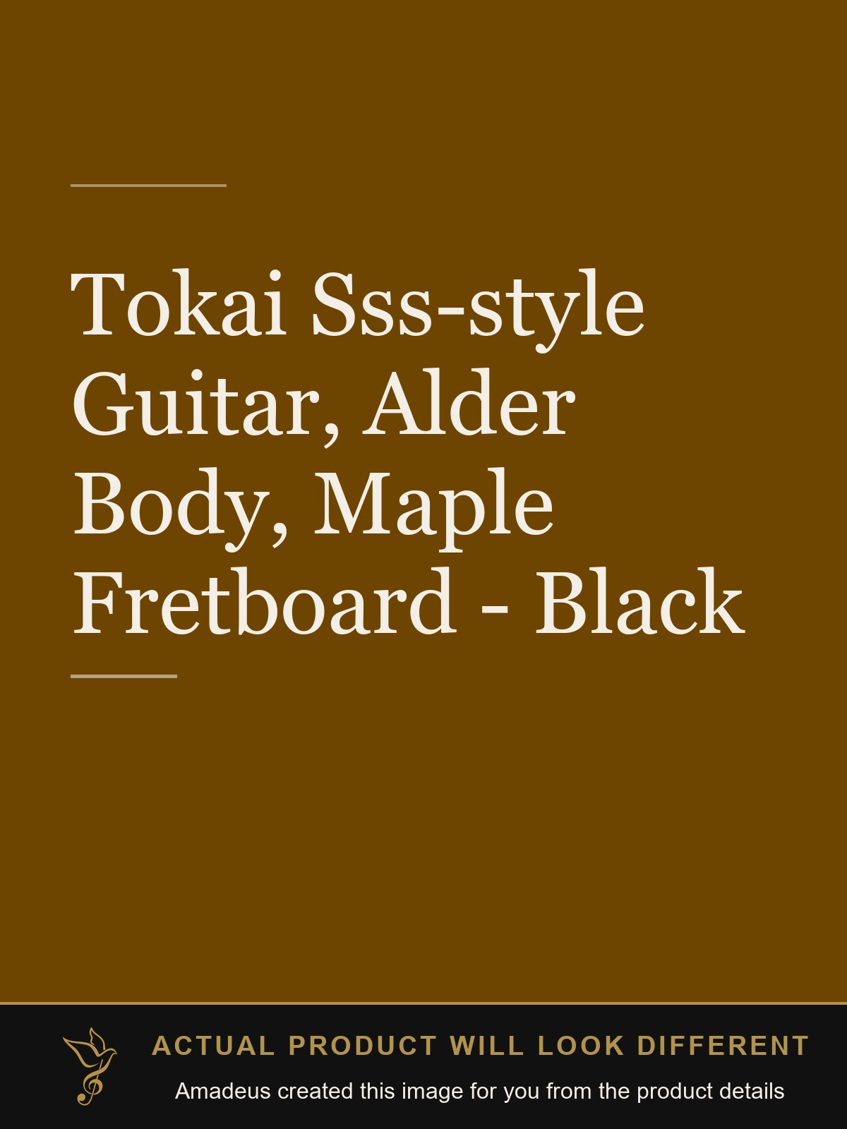 Tokai Sss-style Guitar, Alder Body, Maple Fretboard - Black - Amadeus created this image from the product details; the actual product will look different