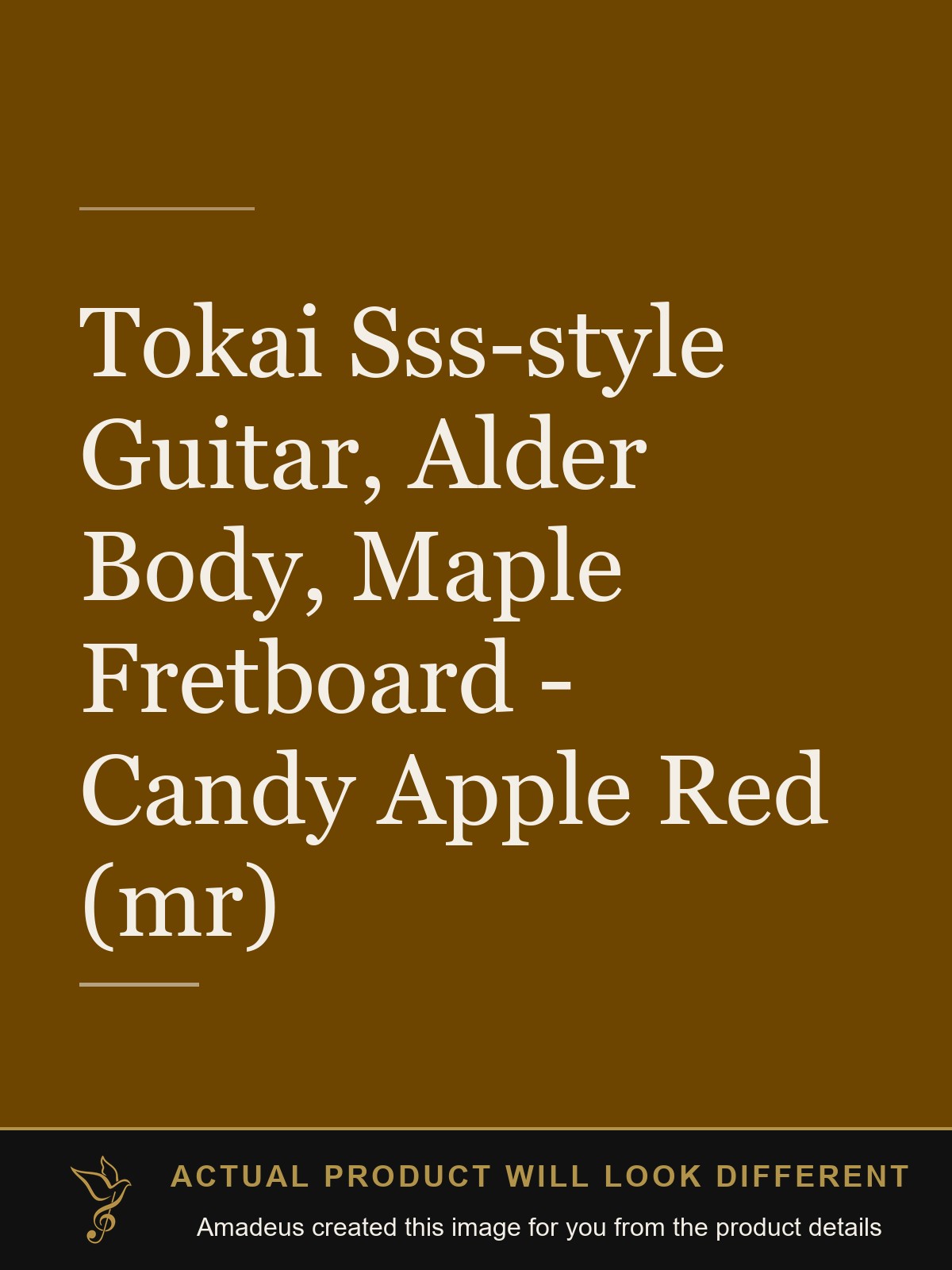 Tokai Sss-style Guitar, Alder Body, Maple Fretboard - Candy Apple Red (mr) - Amadeus created this image from the product details; the actual product will look different