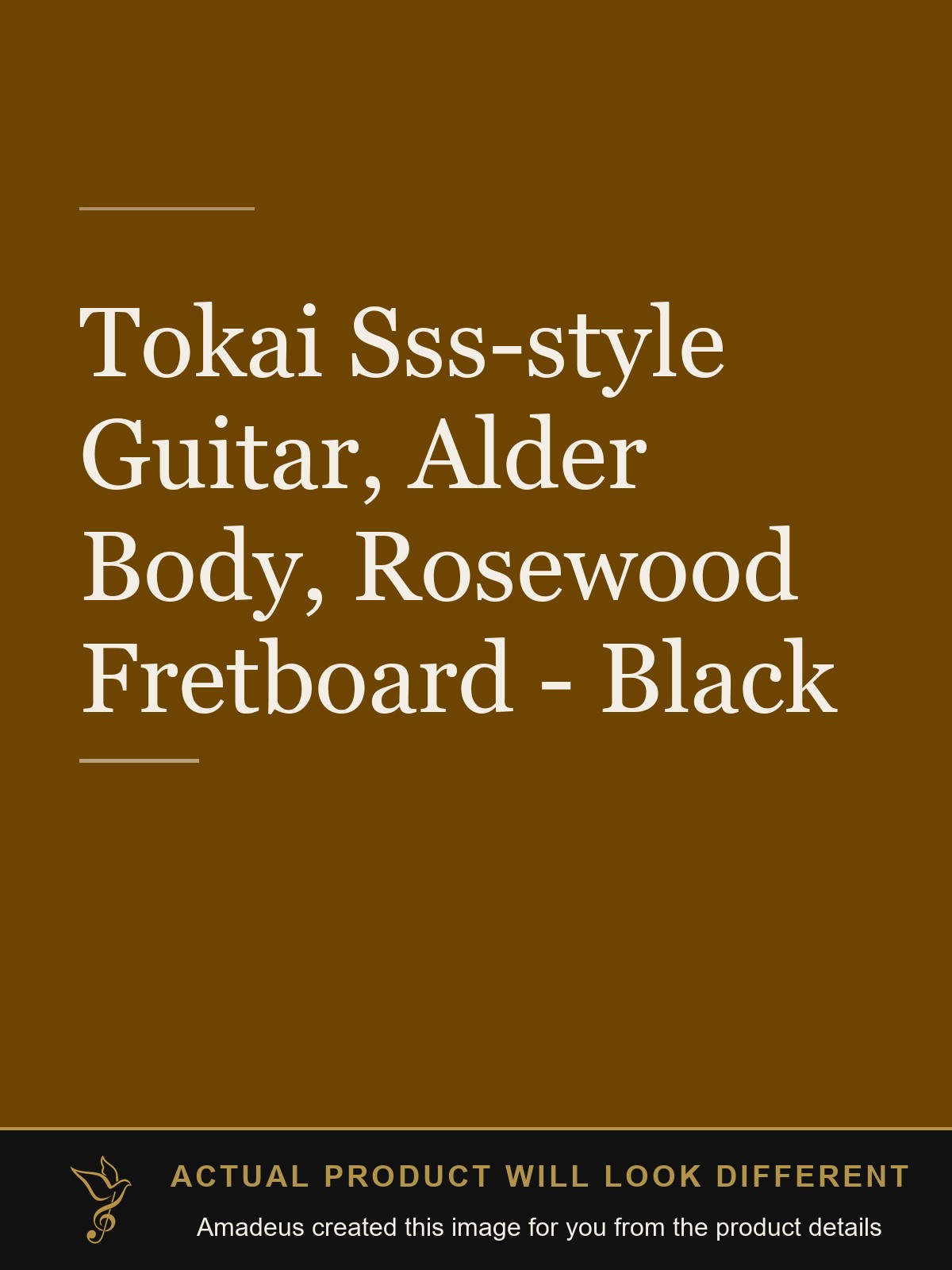 Tokai Sss-style Guitar, Alder Body, Rosewood Fretboard - Black - Amadeus created this image from the product details; the actual product will look different