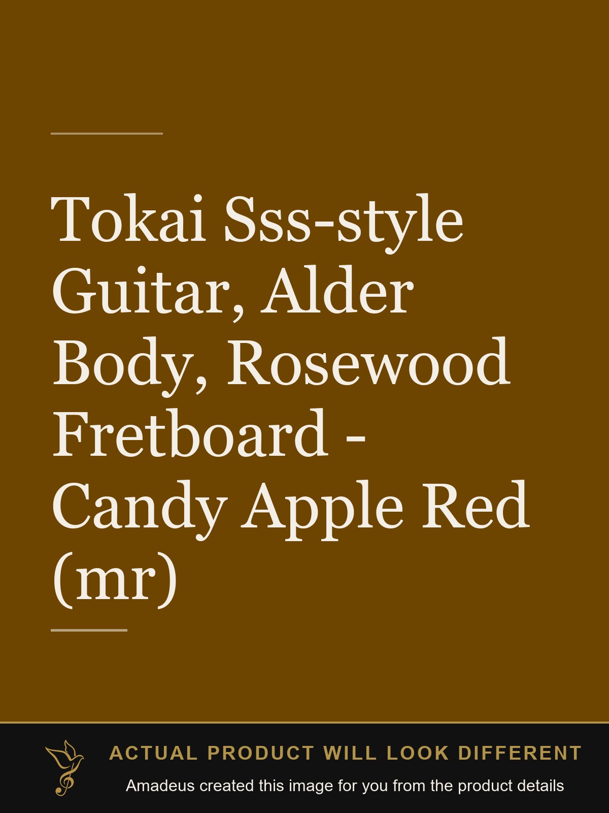 Tokai Sss-style Guitar, Alder Body, Rosewood Fretboard - Candy Apple Red (mr) - Amadeus created this image from the product details; the actual product will look different