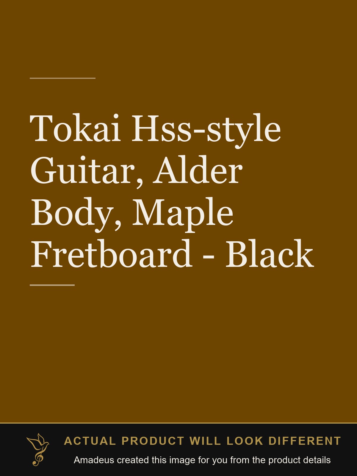 Tokai Hss-style Guitar, Alder Body, Maple Fretboard - Black - Amadeus created this image from the product details; the actual product will look different