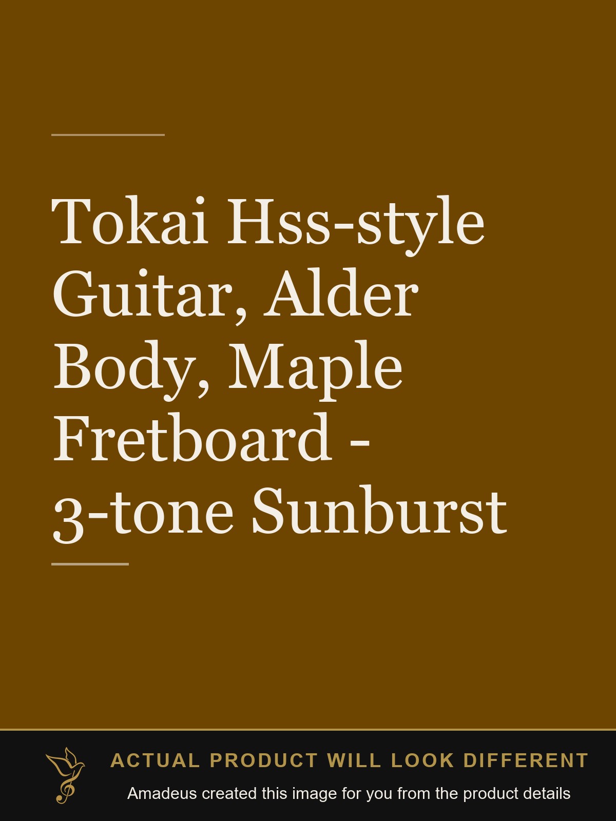 Tokai Hss-style Guitar, Alder Body, Maple Fretboard - 3-tone Sunburst - Amadeus created this image from the product details; the actual product will look different