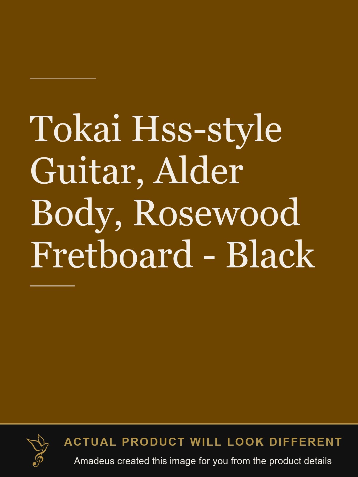 Tokai Hss-style Guitar, Alder Body, Rosewood Fretboard - Black - Amadeus created this image from the product details; the actual product will look different