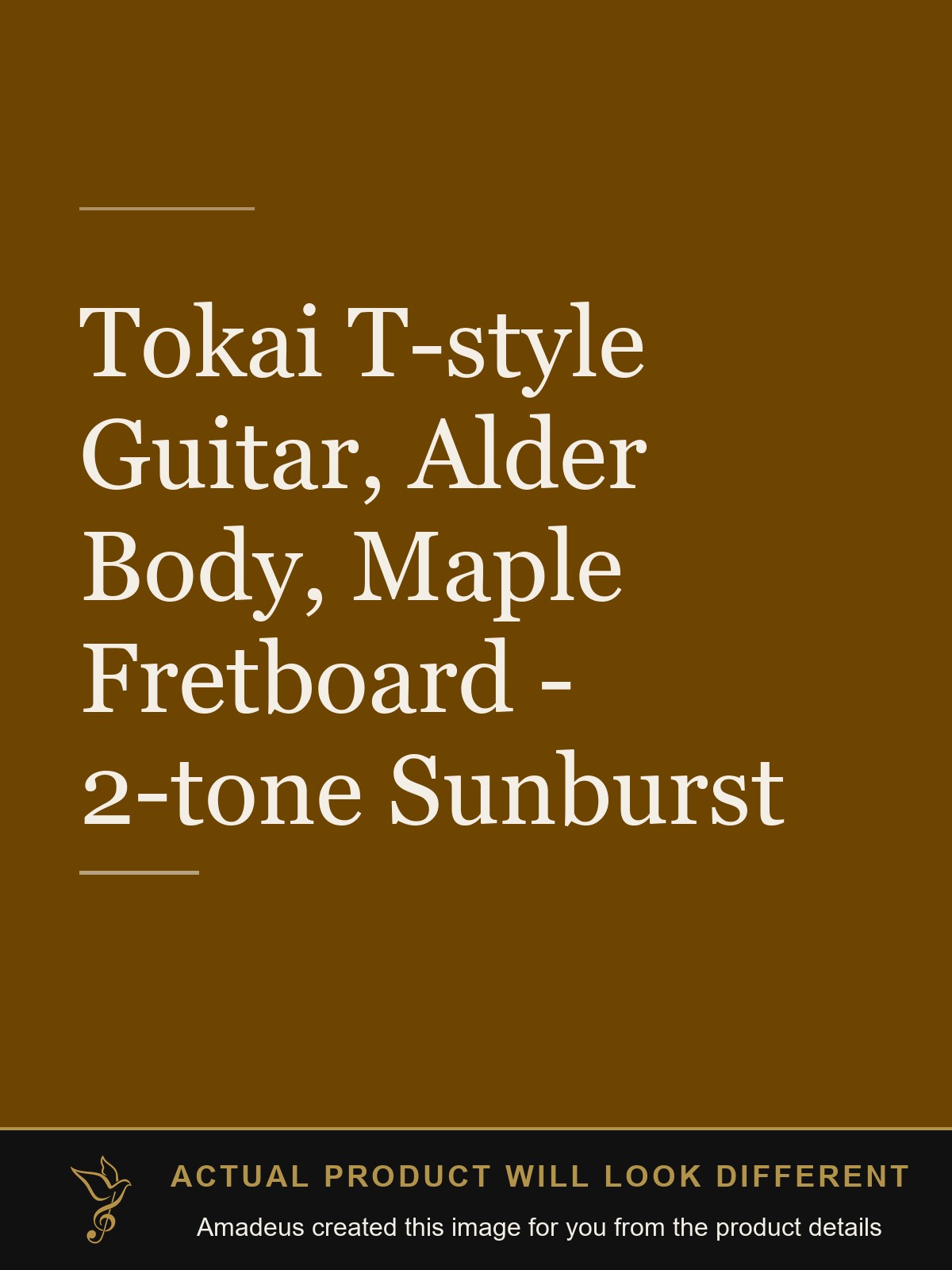 Tokai T-style Guitar, Alder Body, Maple Fretboard - 2-tone Sunburst - Amadeus created this image from the product details; the actual product will look different
