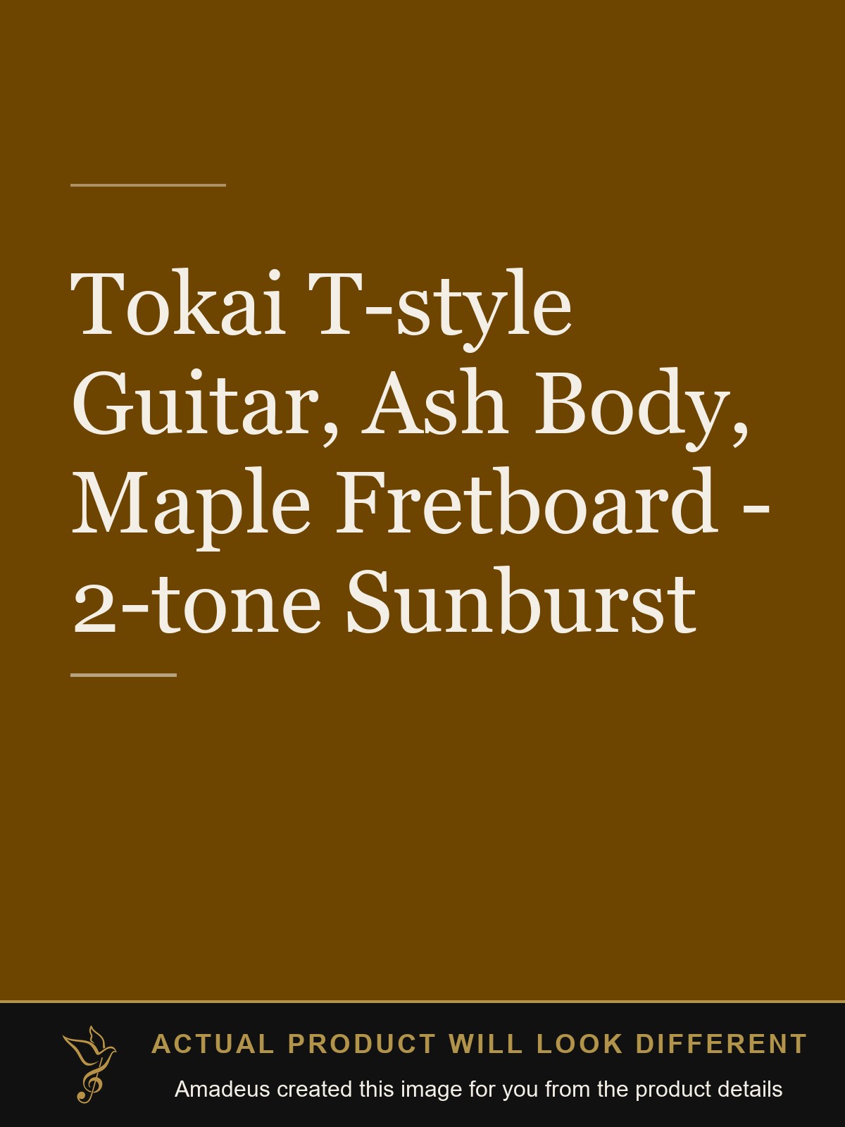 Tokai T-style Guitar, Ash Body, Maple Fretboard - 2-tone Sunburst - Amadeus created this image from the product details; the actual product will look different